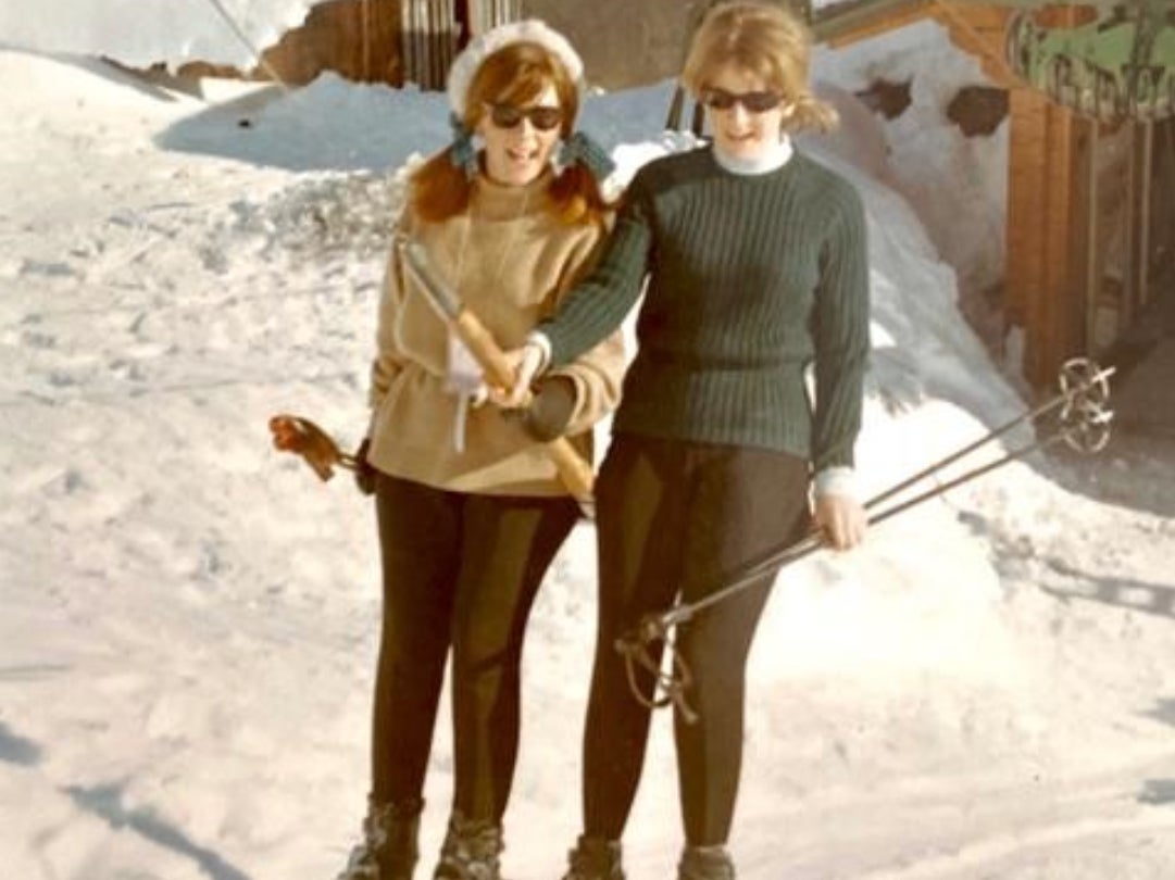 Mountain high: Drina and Anne, two ‘Muribirds’, in the French ski resort of La Villars in the late 1960s