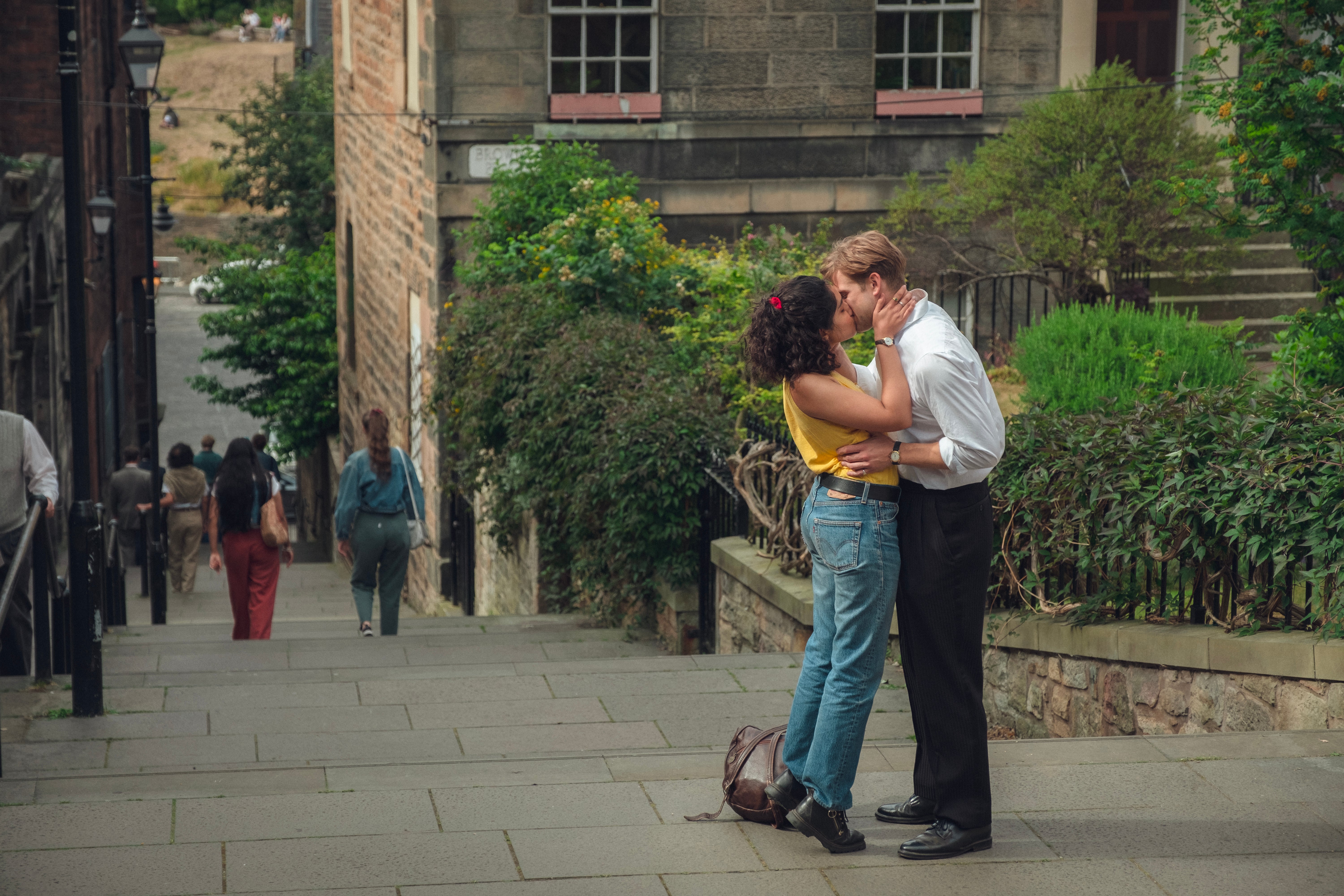 Leo Woodall and Ambika Mod in a scene from the Netflix adaptation of One Day