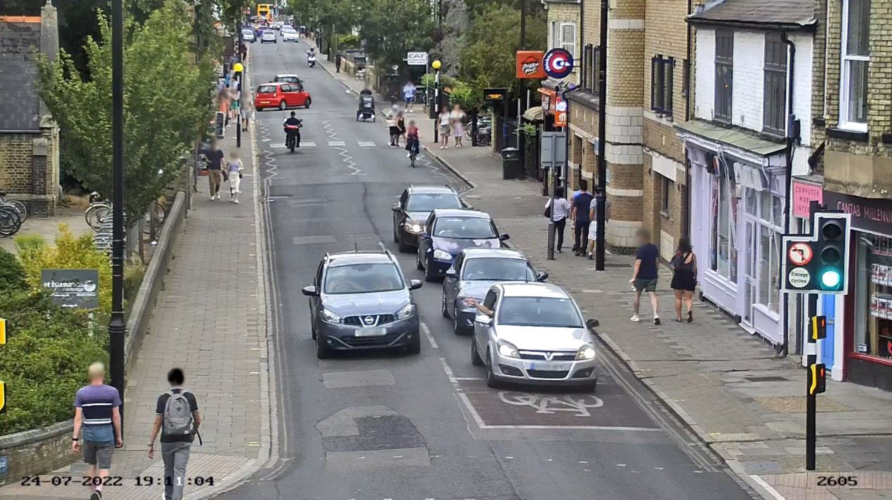 CCTV showed Casey overtaking four cars at a red traffic light