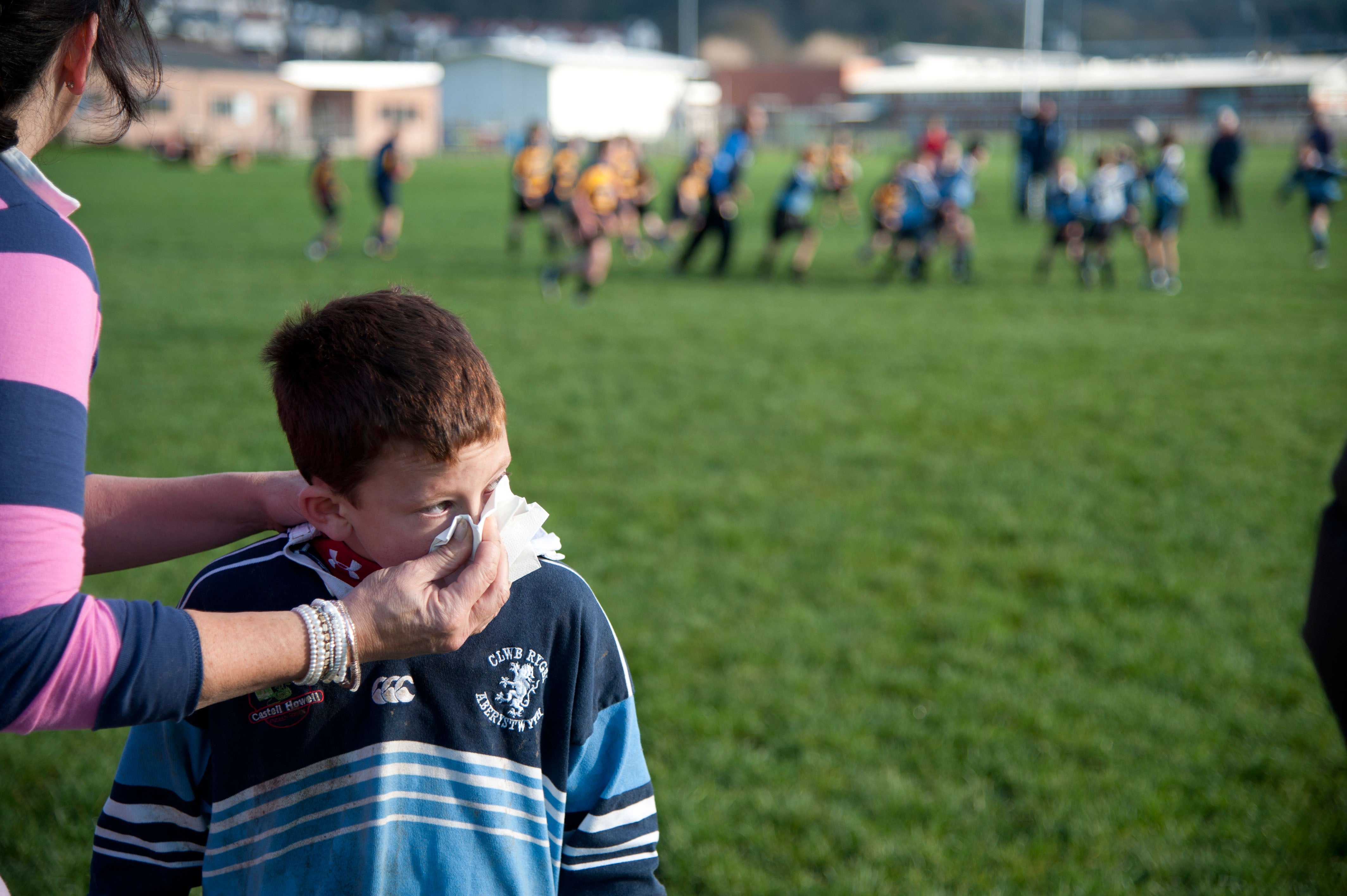 Aberystwyth Rugby Club under-10s playing a game on a Sunday morning