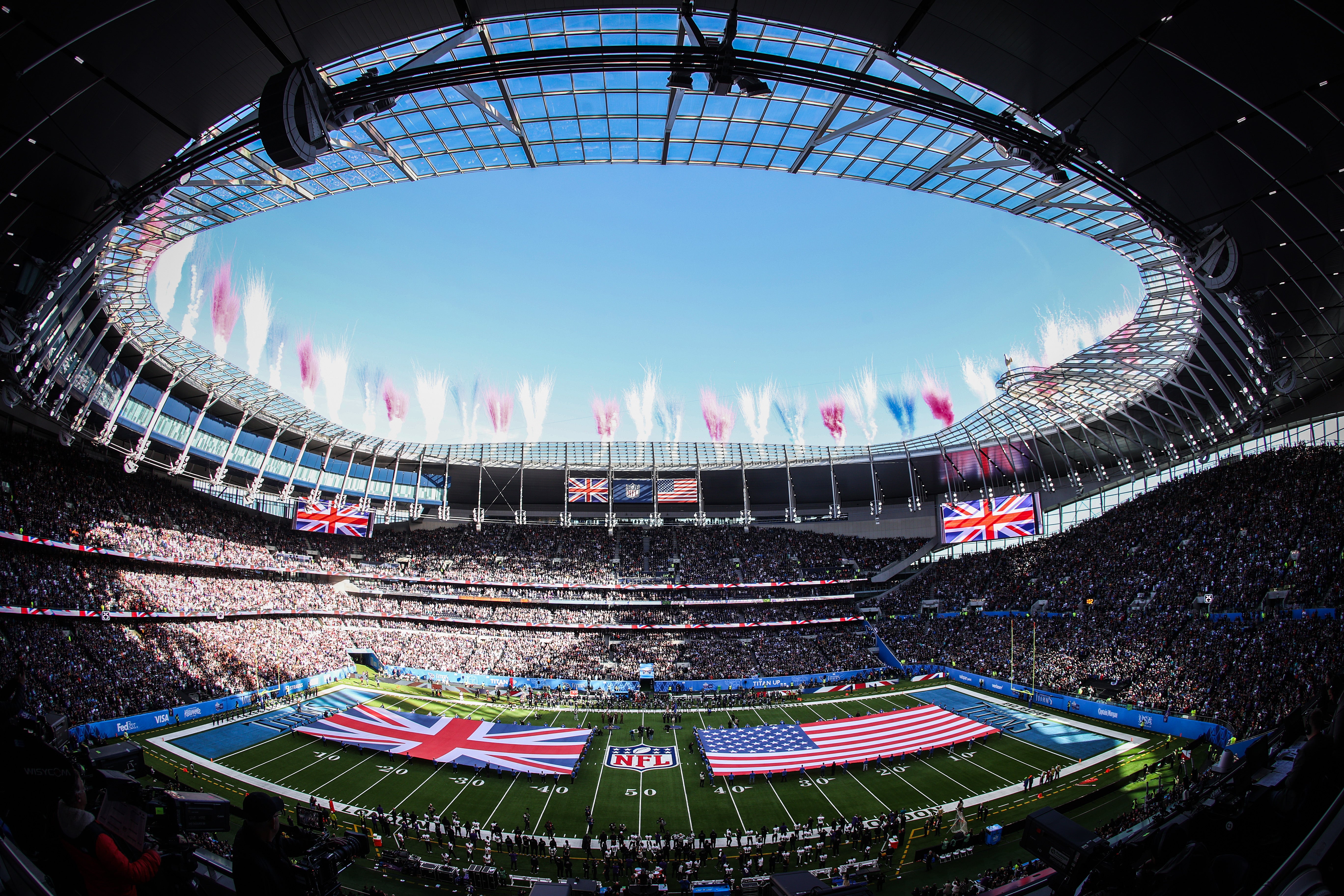 The Tottenham Hotspur Stadium hosting an NFL game in October