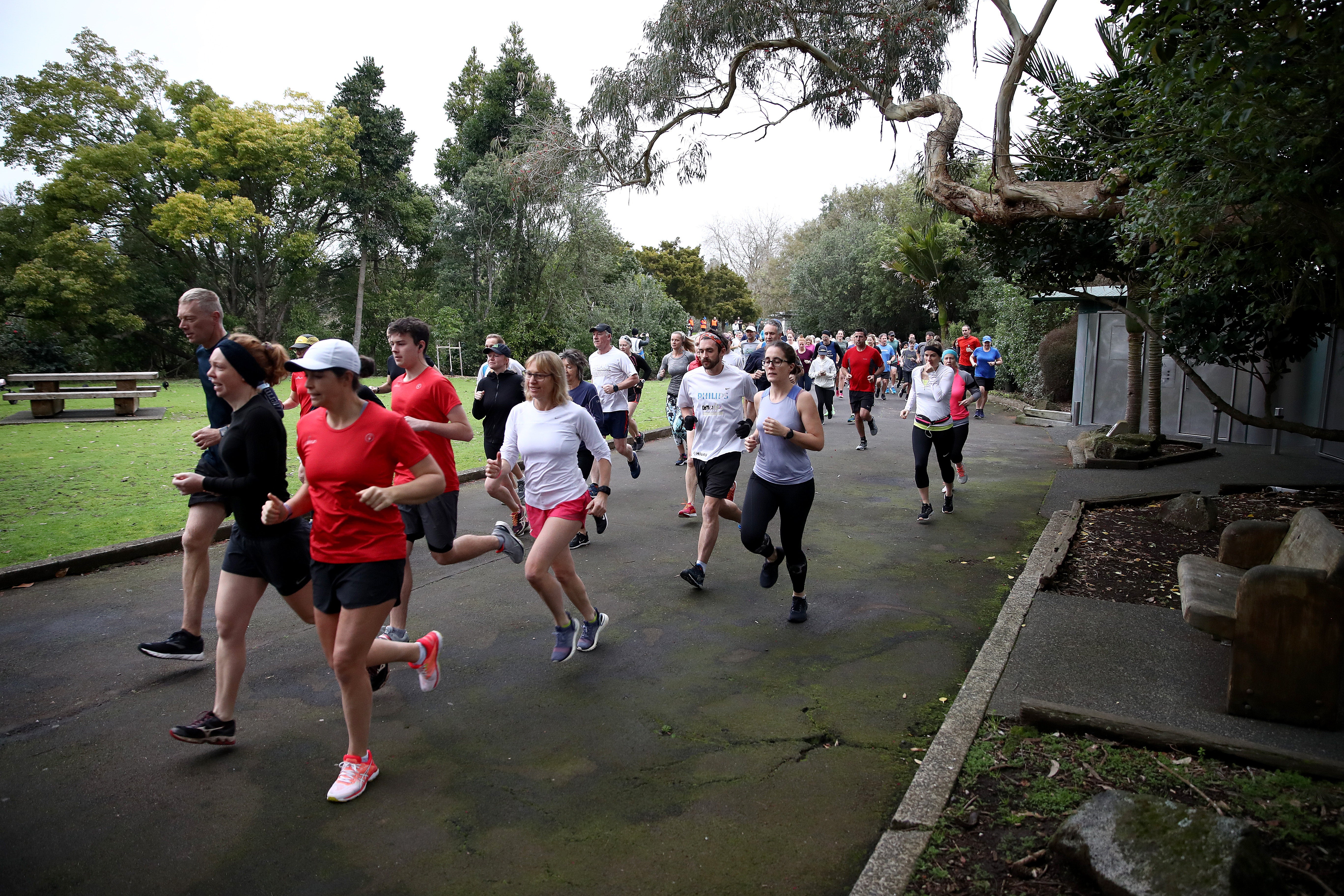 People running the 5km Parkrun held every Saturday morning in the UK and around the world