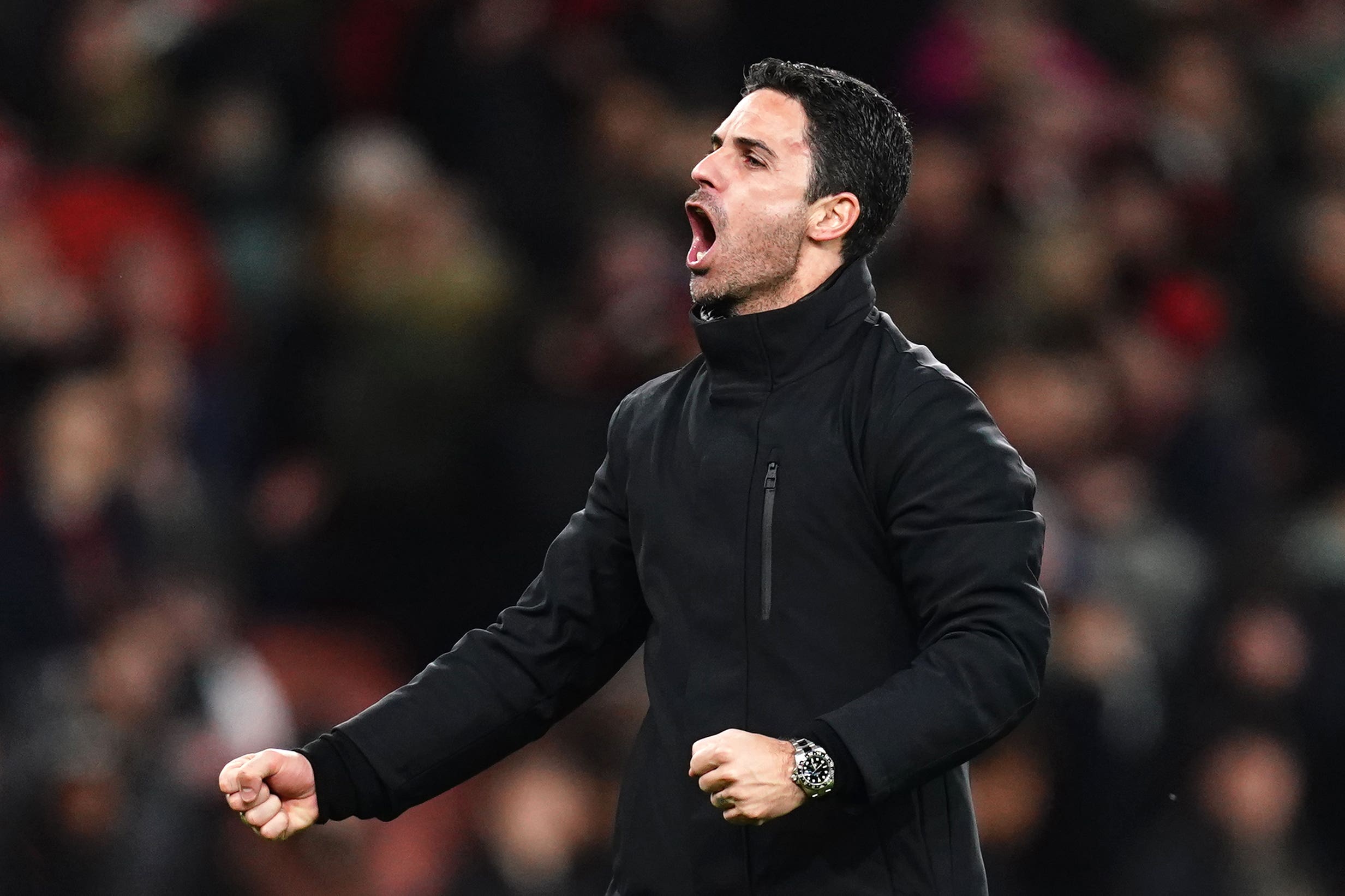 Mikel Arteta has responded to claims of Arsenal over-celebrating (John Walton/PA)