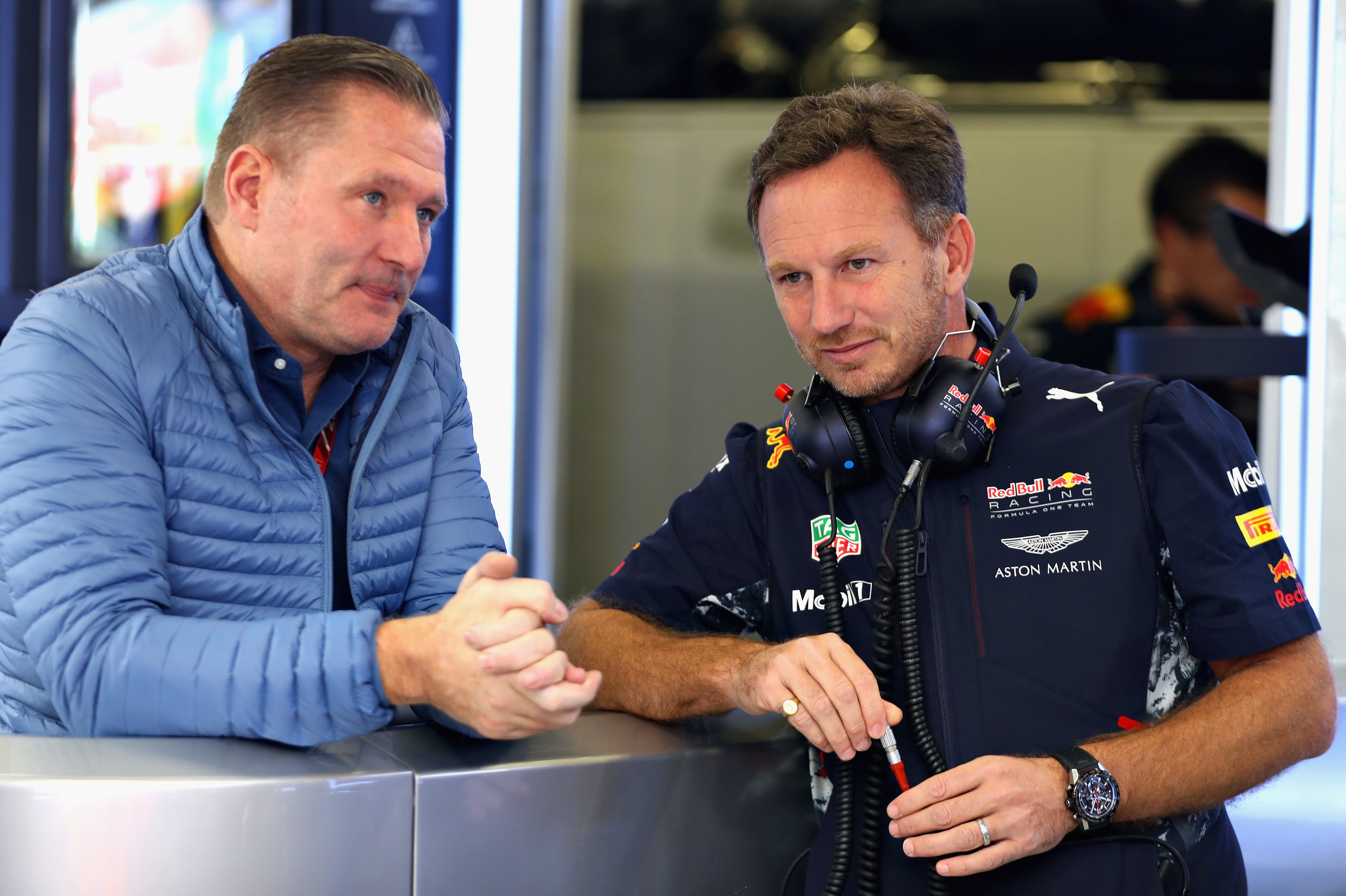 Reports from Dutch media say the relationship between Jos Verstappen (left) – a regular at races in support of his son Max – and Horner has soured recently