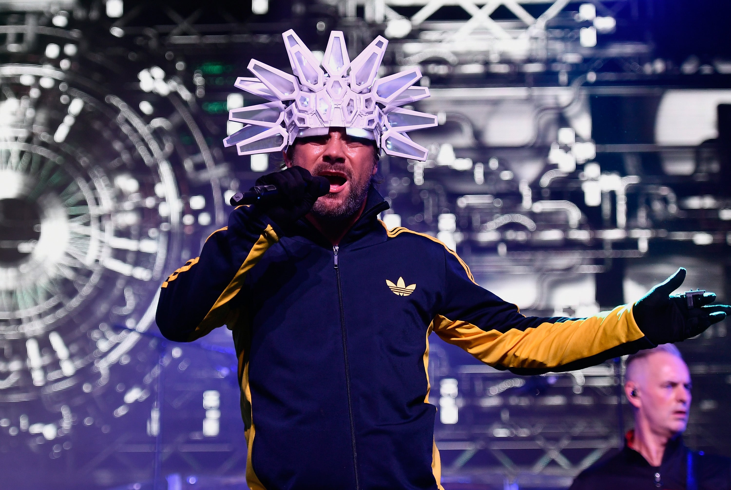 amiroquai performs onstage during the 2018 Coachella Valley Music And Arts Festival at the Empire Polo Field on April 20, 2018 in Indio, California