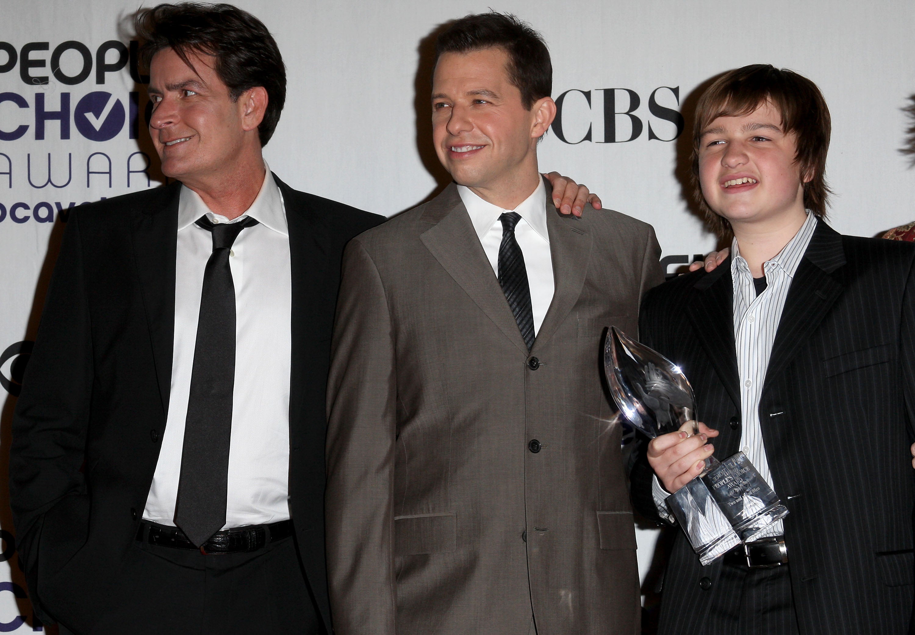 (L-R) Charlie Sheen, Jon Cryer and Angus T Jones