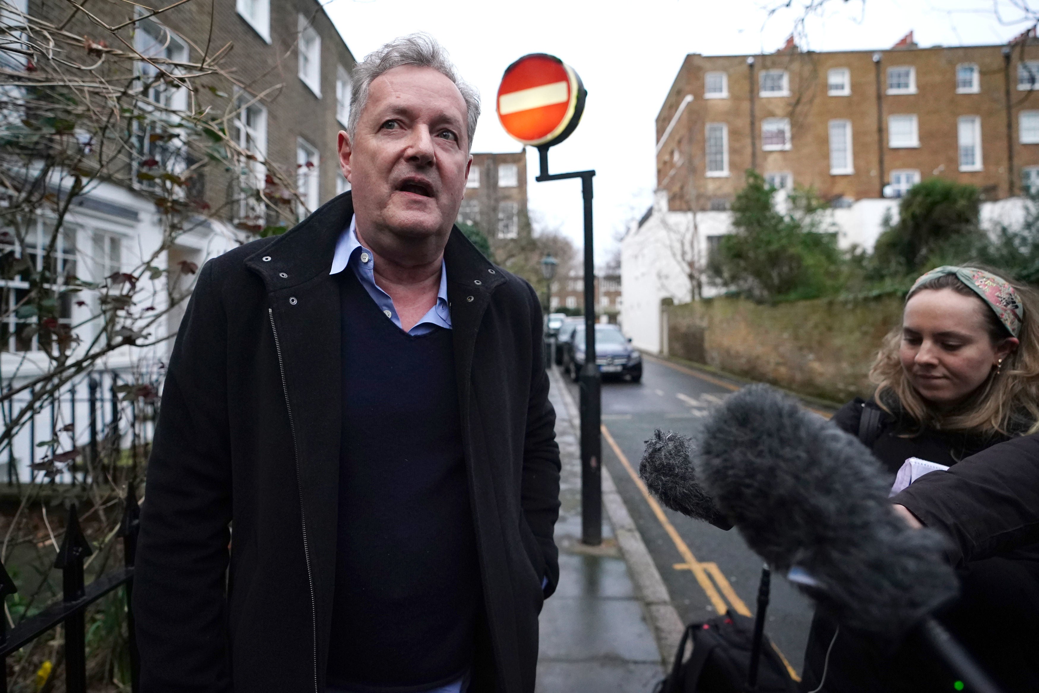 Morgan outside his home in London on Friday