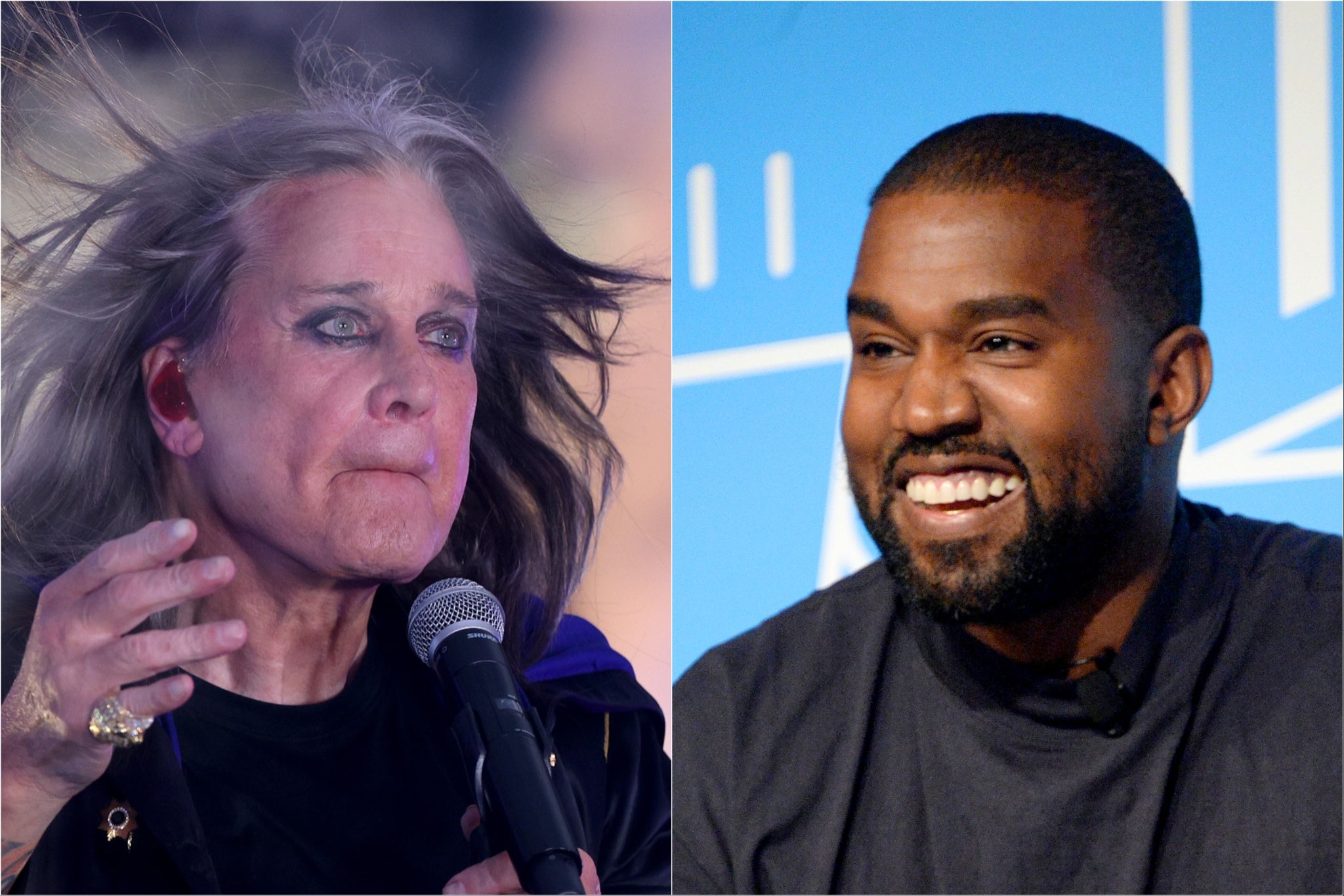 Ozzy Osbourne (left) and Kanye West