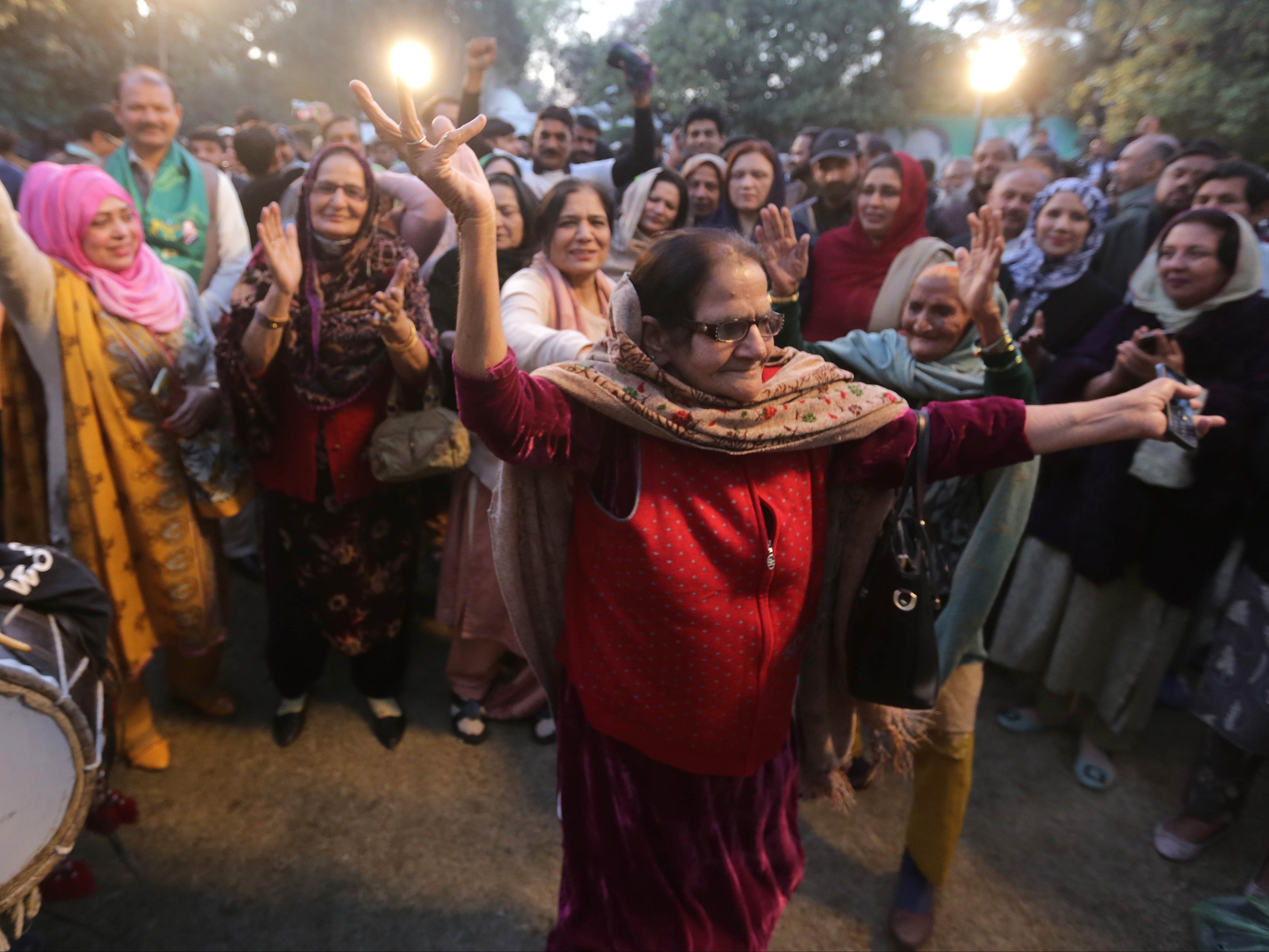 Sharif supporters celebrate