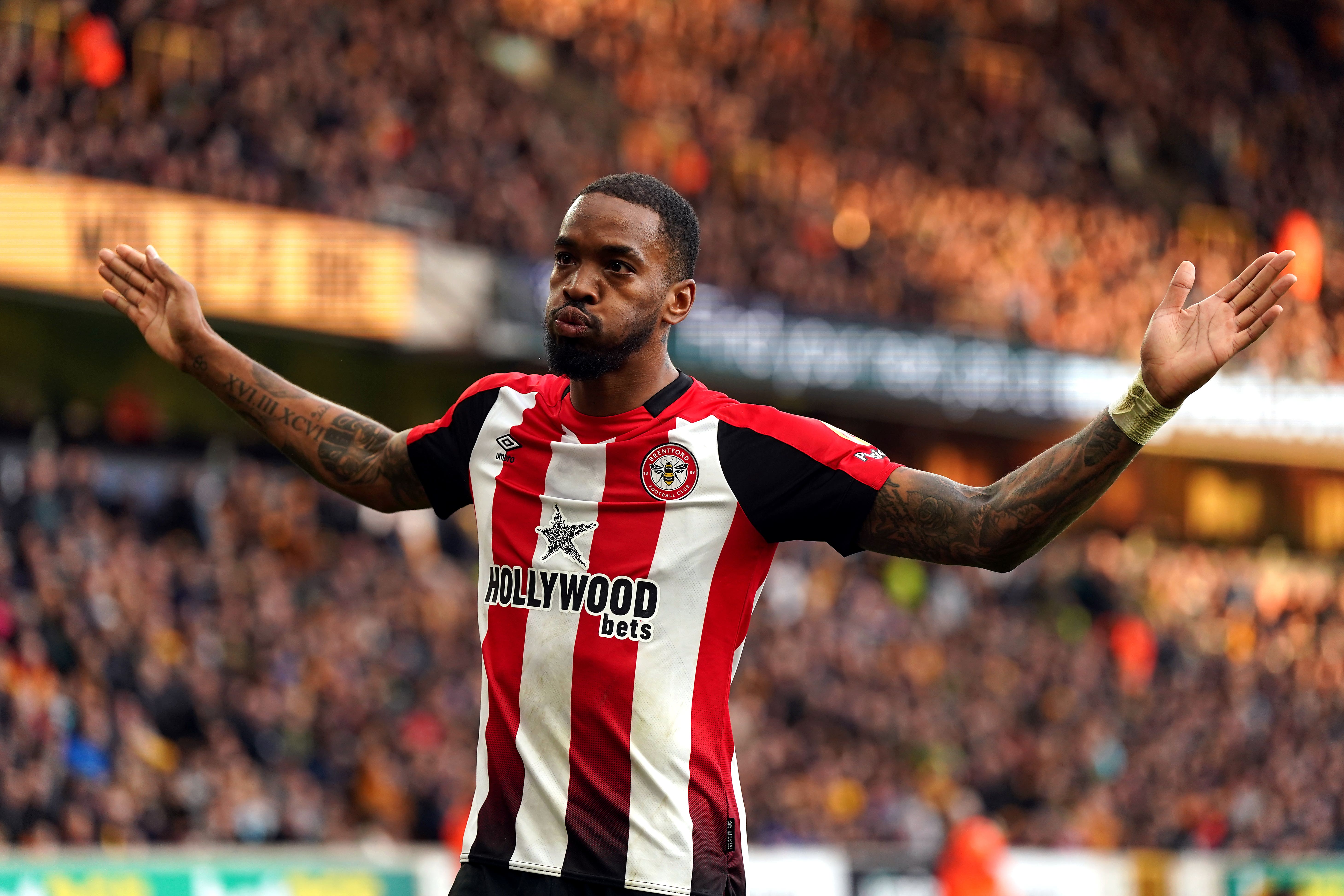 Brentford’s Ivan Toney celebrates his goal at Wolves (Nick Potts/PA)