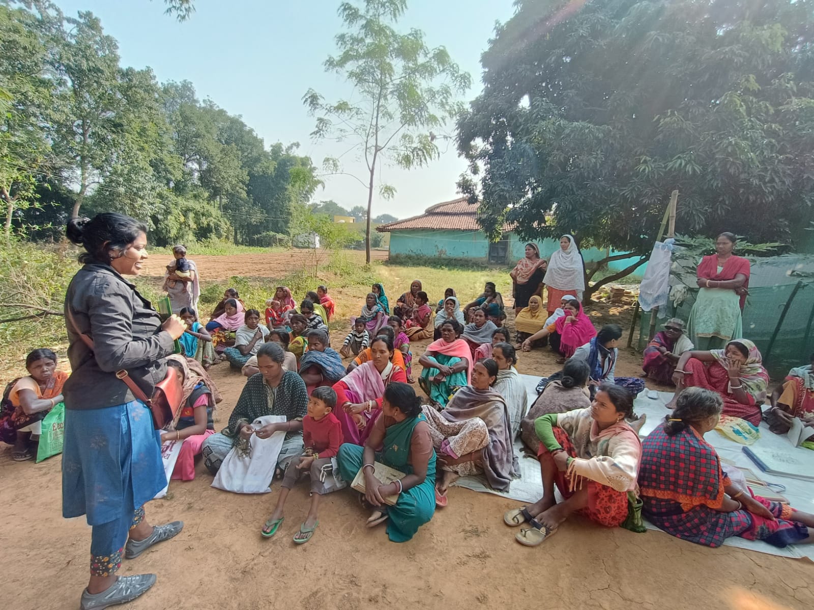 A member of Warrior Moms addresses crowd during an awareness campaign