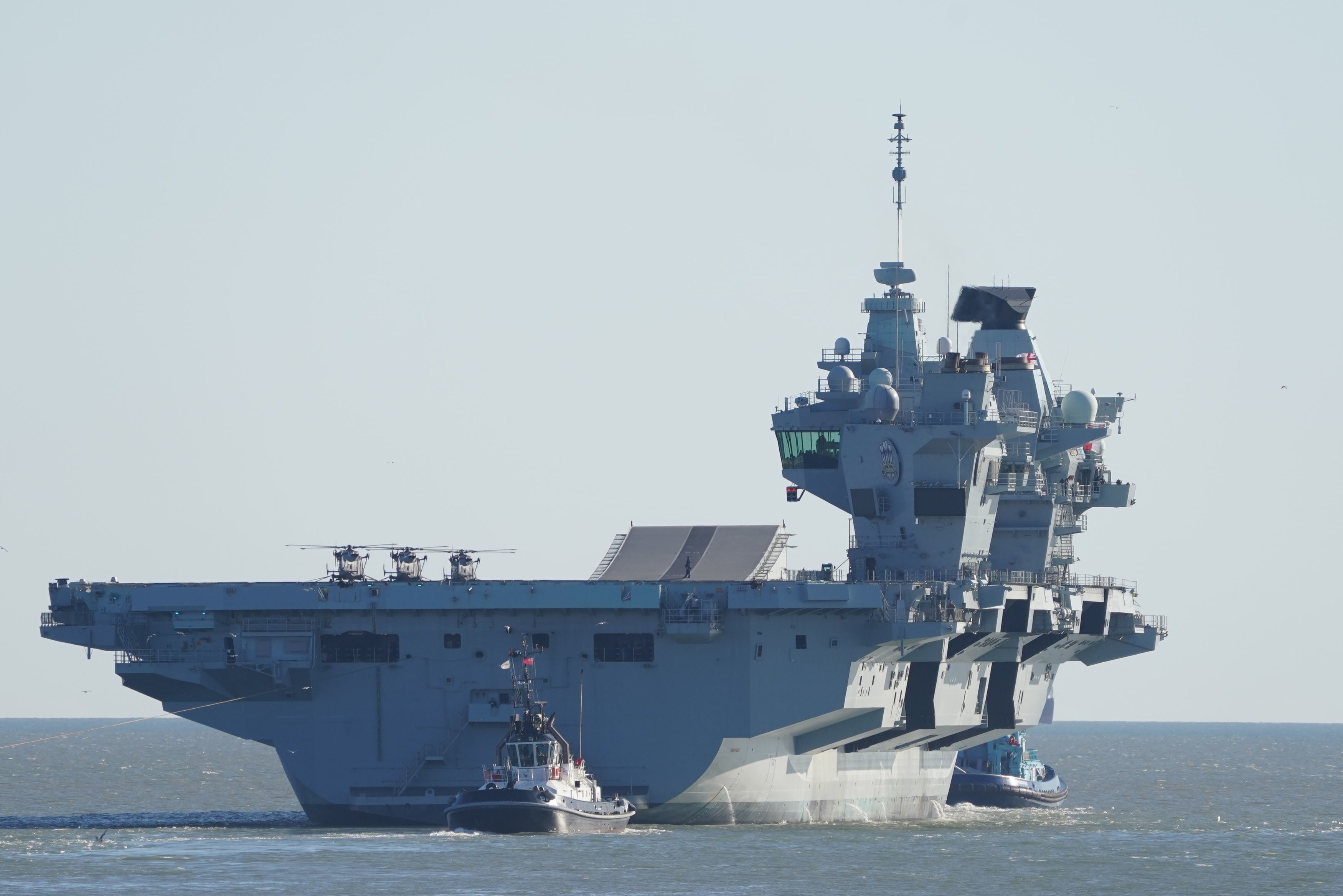 Thousands watch HMS Prince of Wales set sail from Portsmouth Harbour on Monday