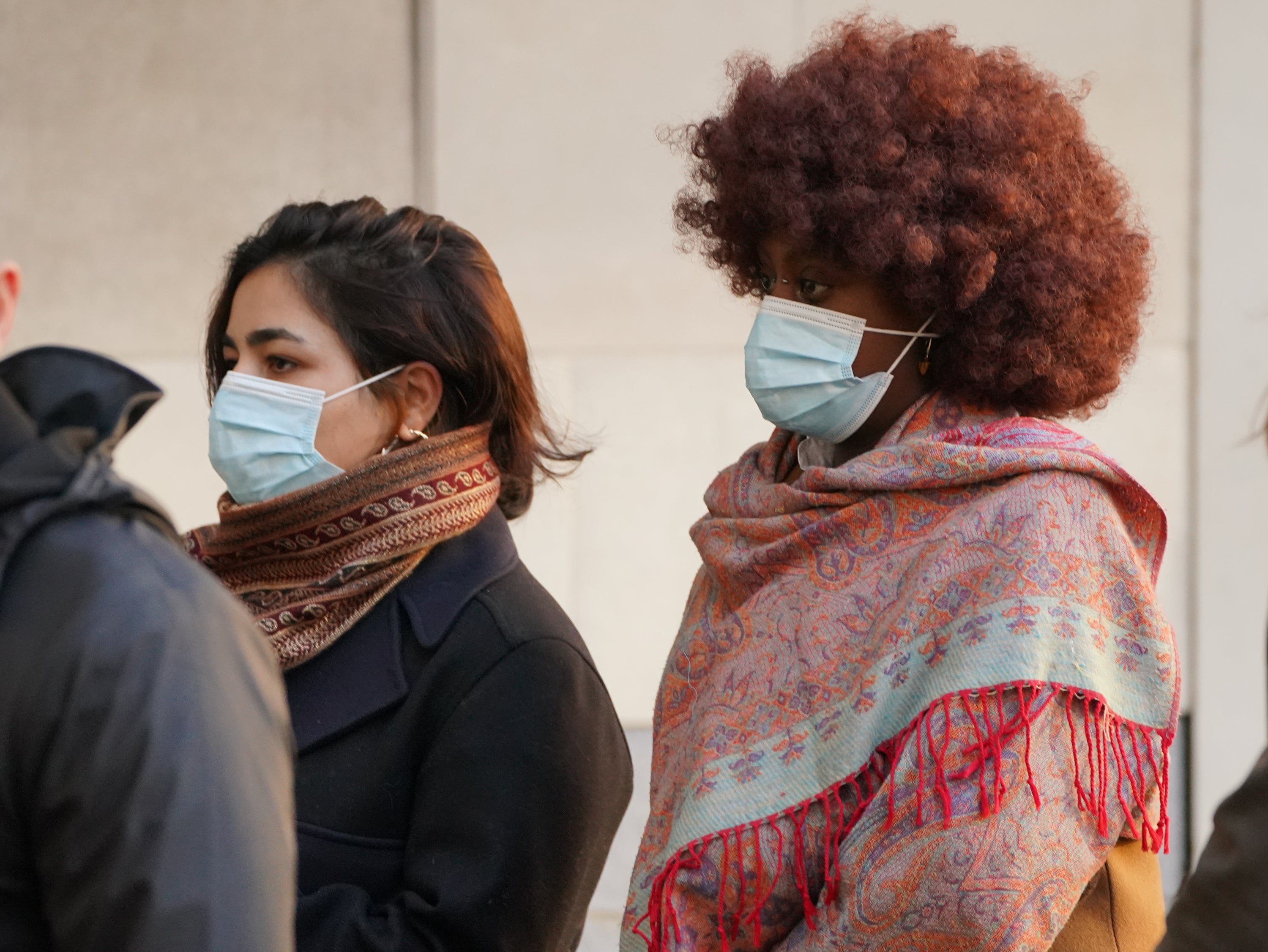 Heba Alhayek, 29, (left) and Pauline Ankunda, 26, arrive at Westmintser Magistrates’ Court