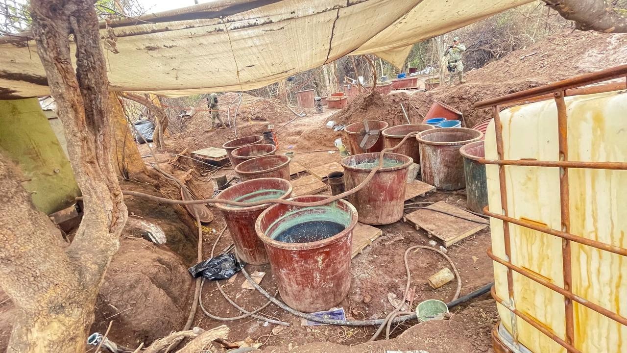 A view of a clandestine lab to process synthetic drugs seized by the Mexican Navy