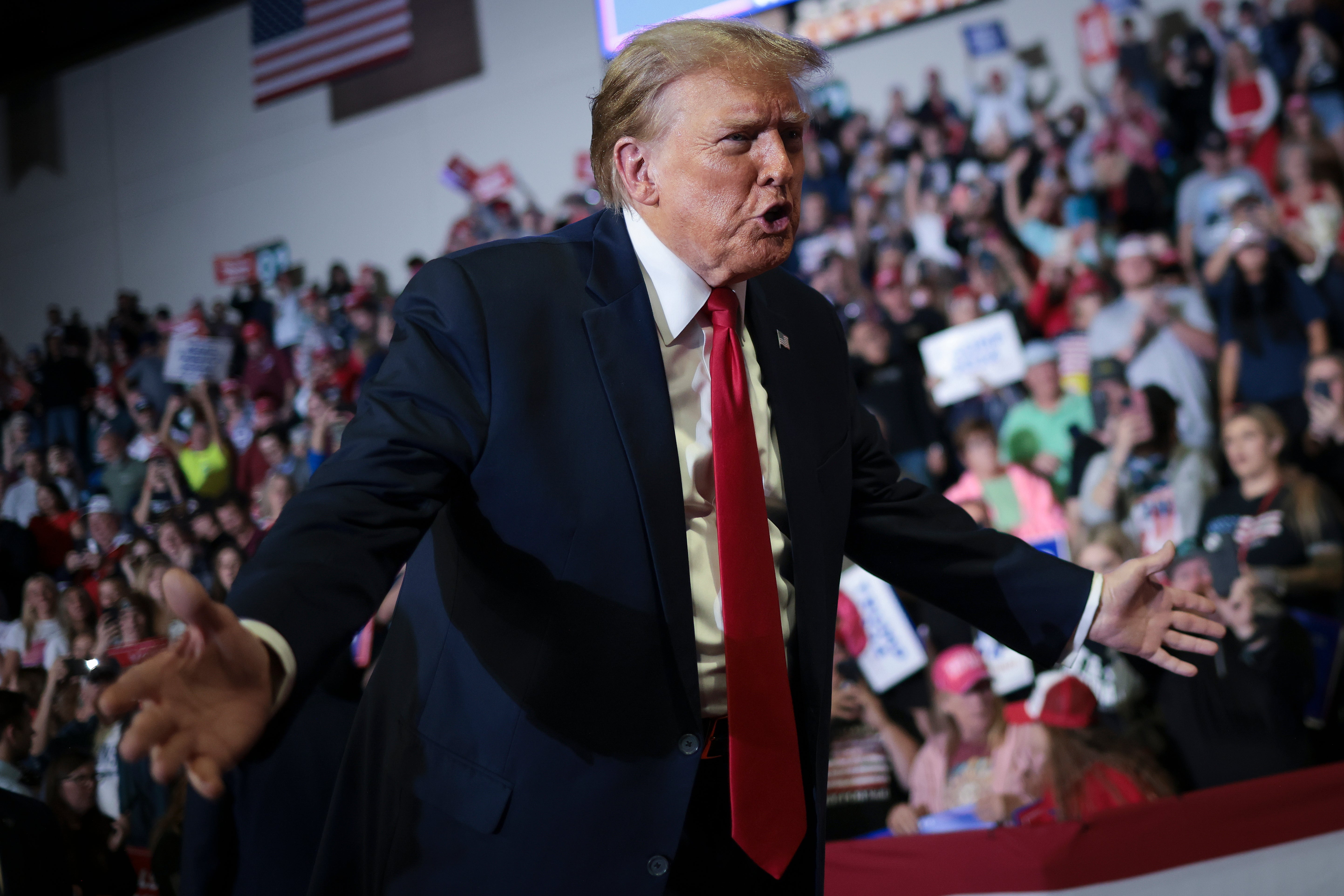 Donald Trump speaks to supporters in South Carolina on 11 February.