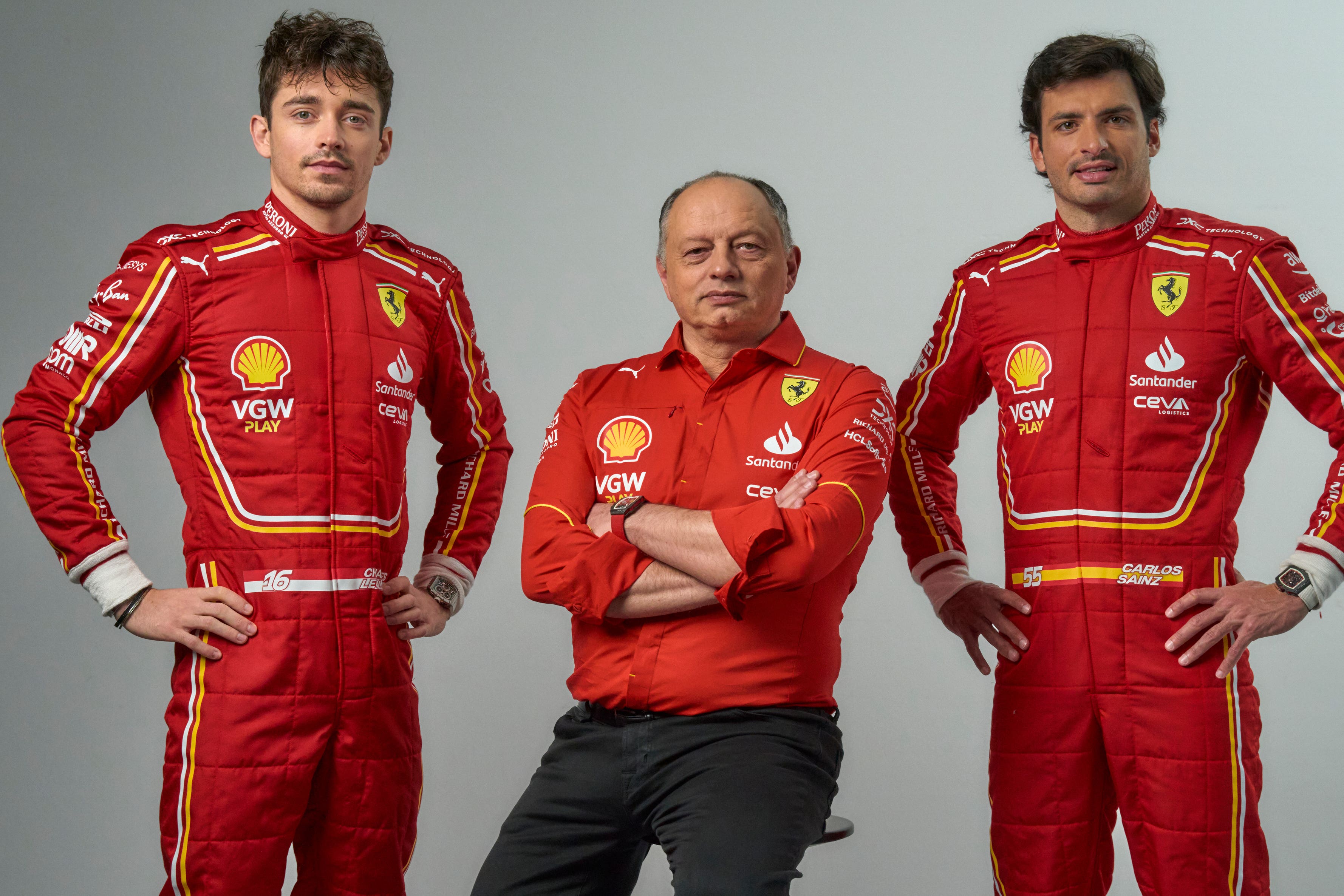 Carlos Sainz (right) admitted being replaced by Lewis Hamilton came as a surprise (Scuderia Ferrari/PA)