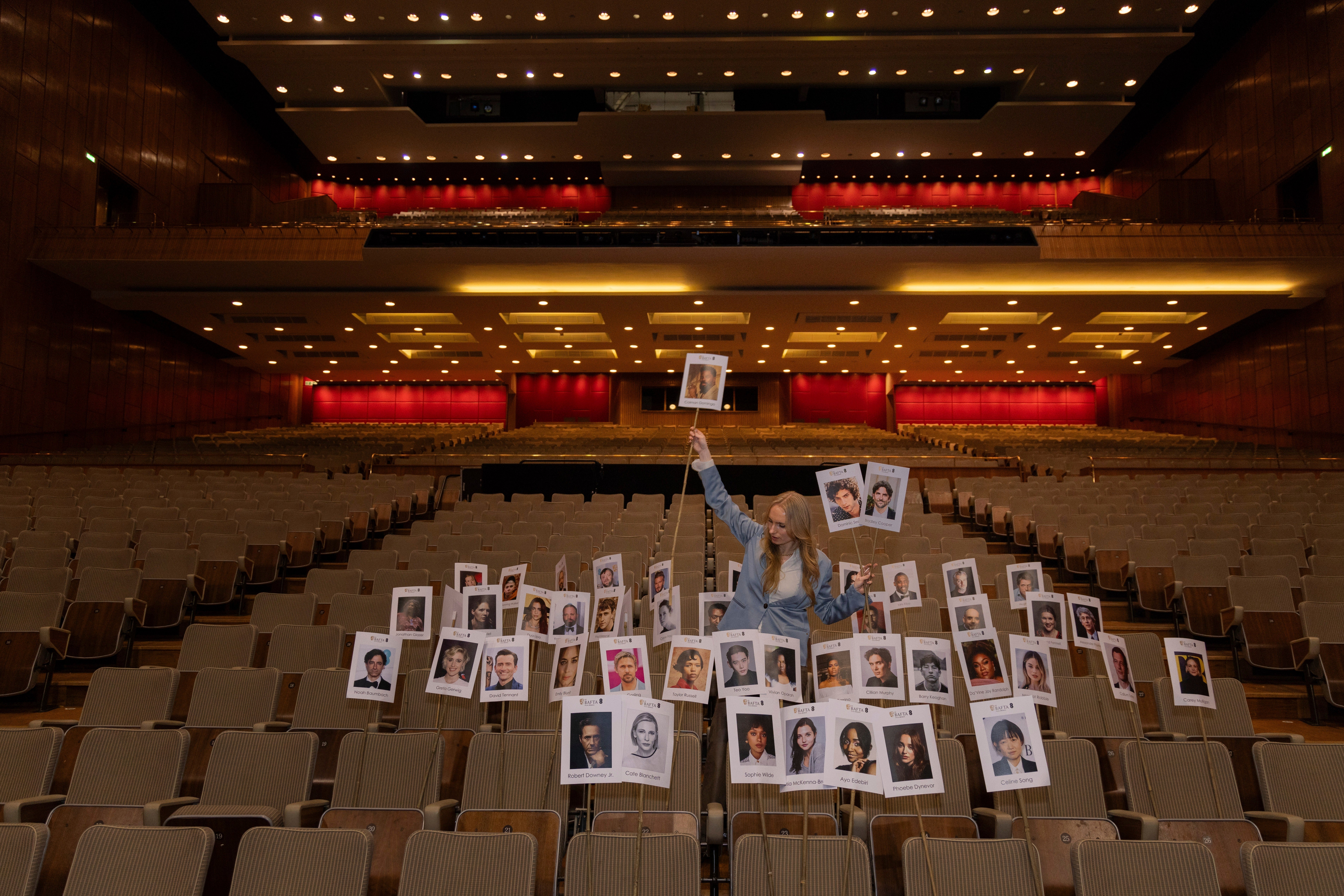 Britain Bafta Heads on Sticks Photo Call