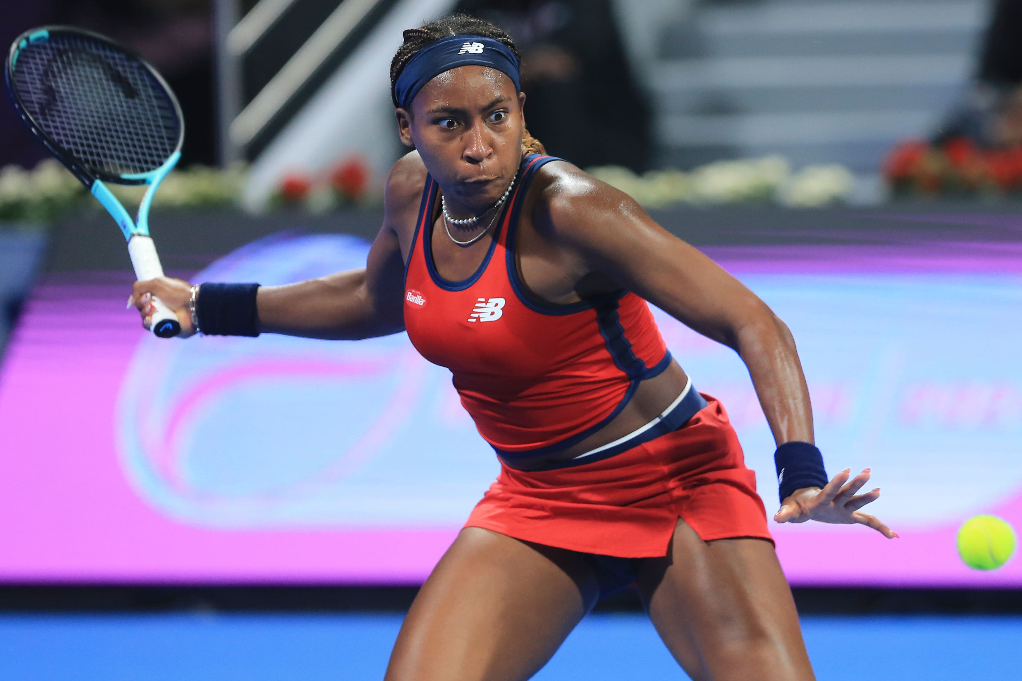 Coco Gauff was beaten by Katerina Siniakova in Doha (Hussein Sayed/AP)