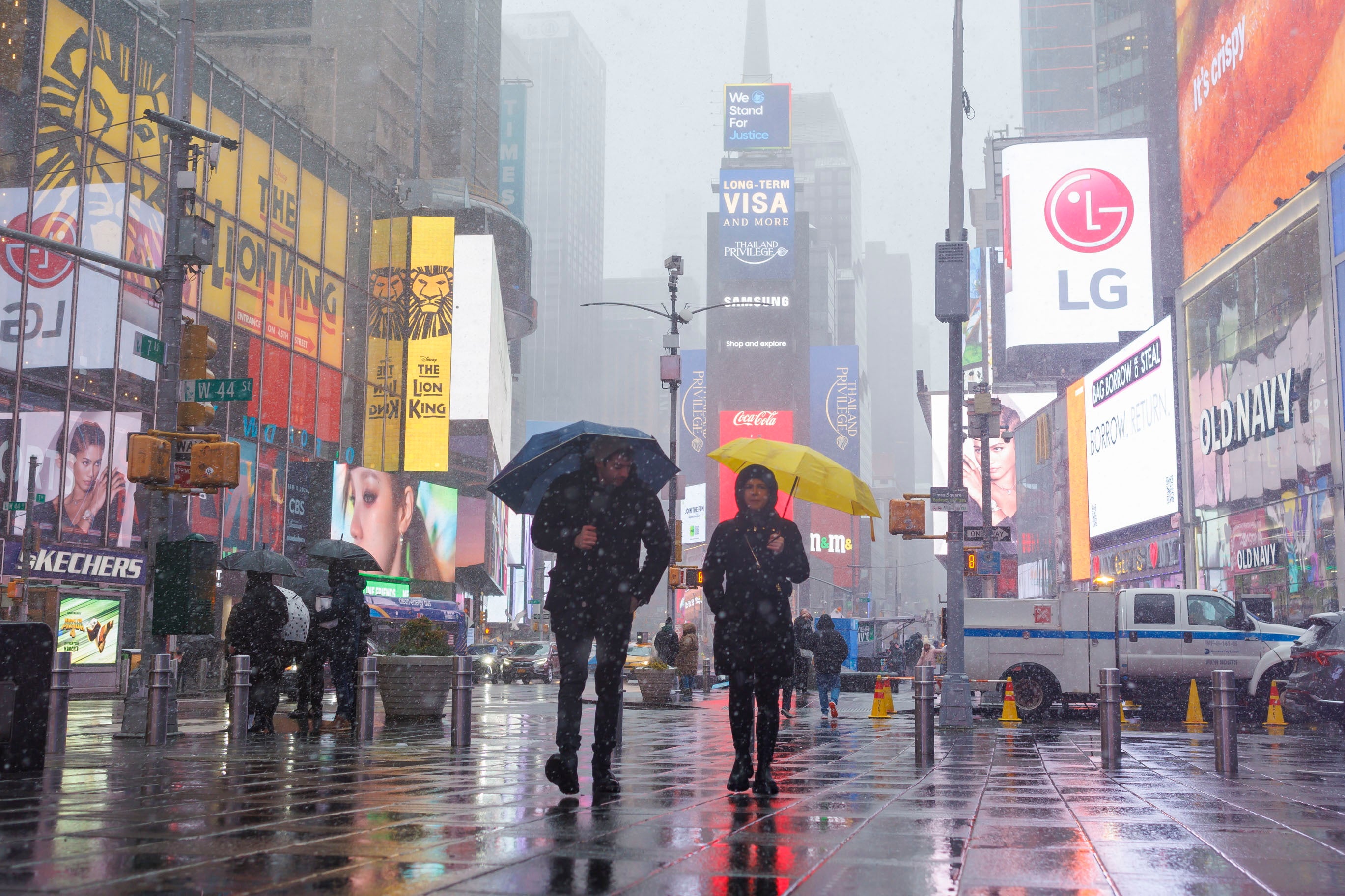 Tourists braving New York’s Times Square