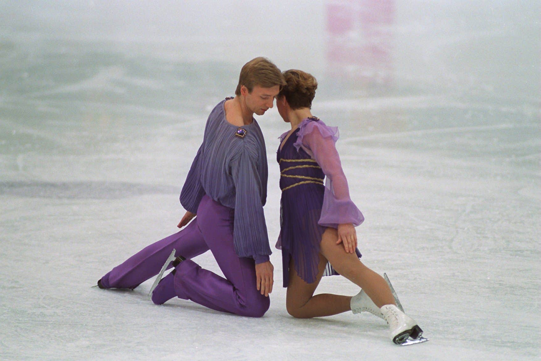 Jayne Torvill and Christopher Dean dancing the Bolero in Lillehammer in 1994