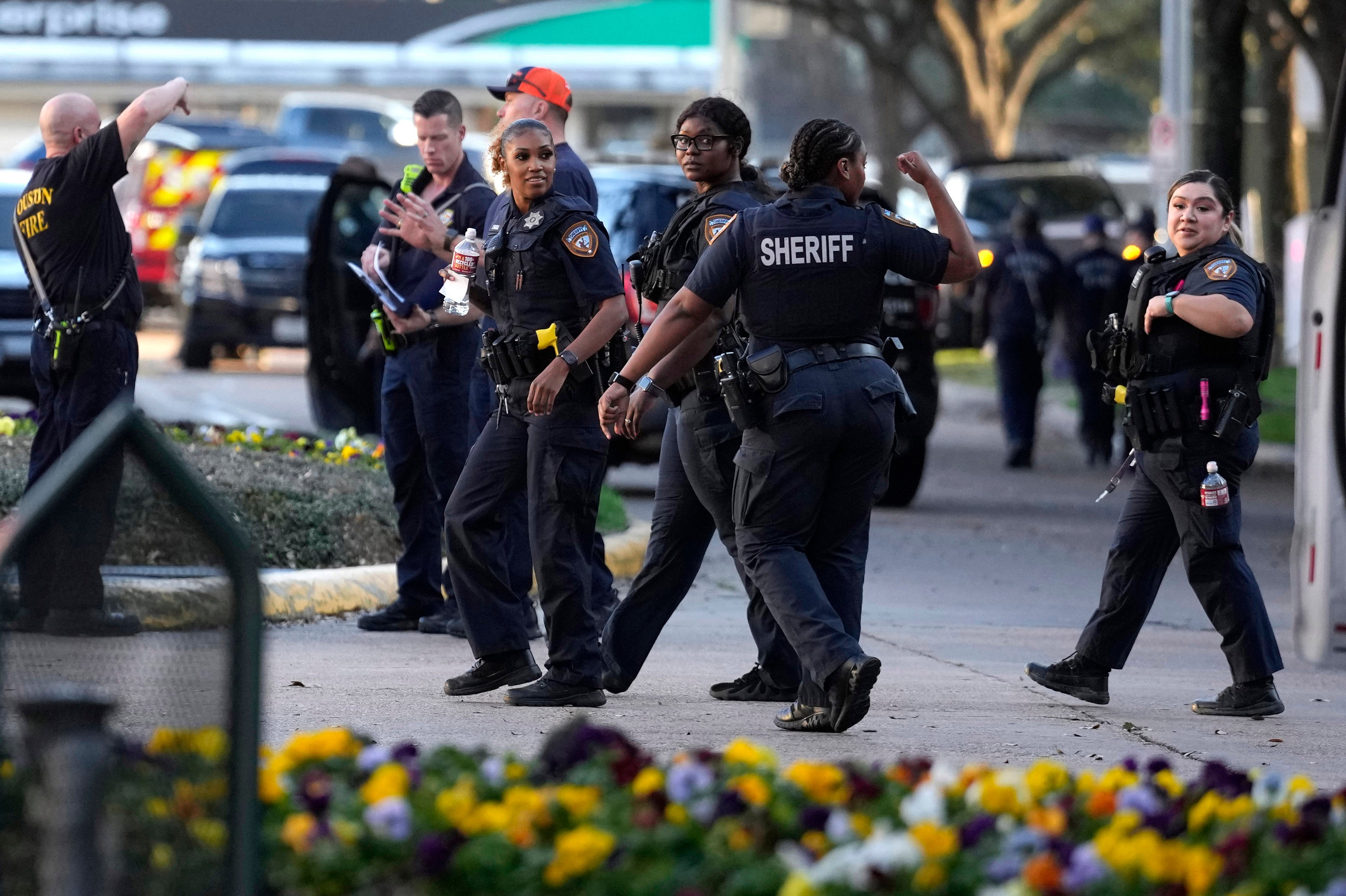 Police on the scene of the Lakewood Church shooting