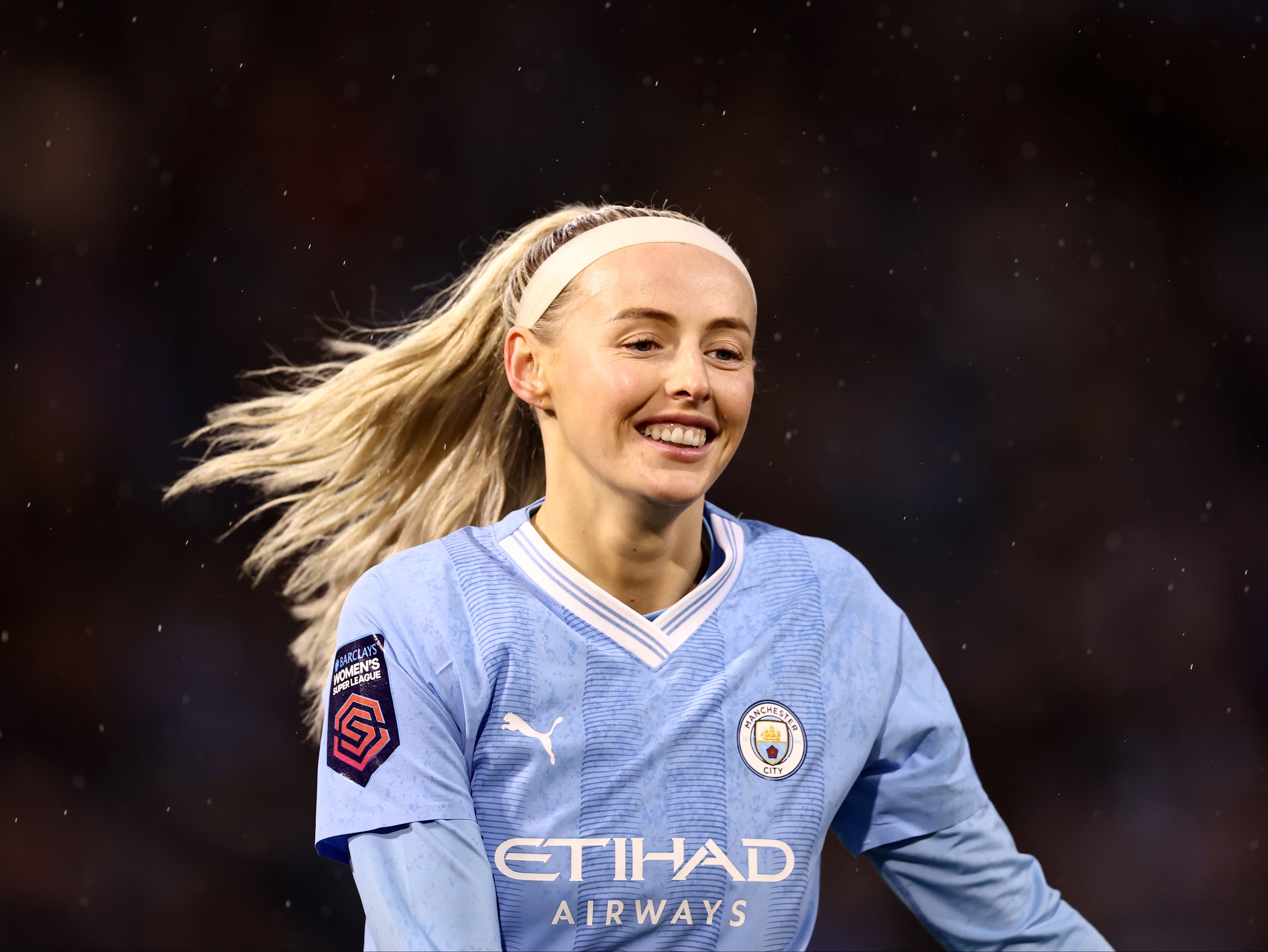 Chloe Kelly in action at Manchester City Academy Stadium