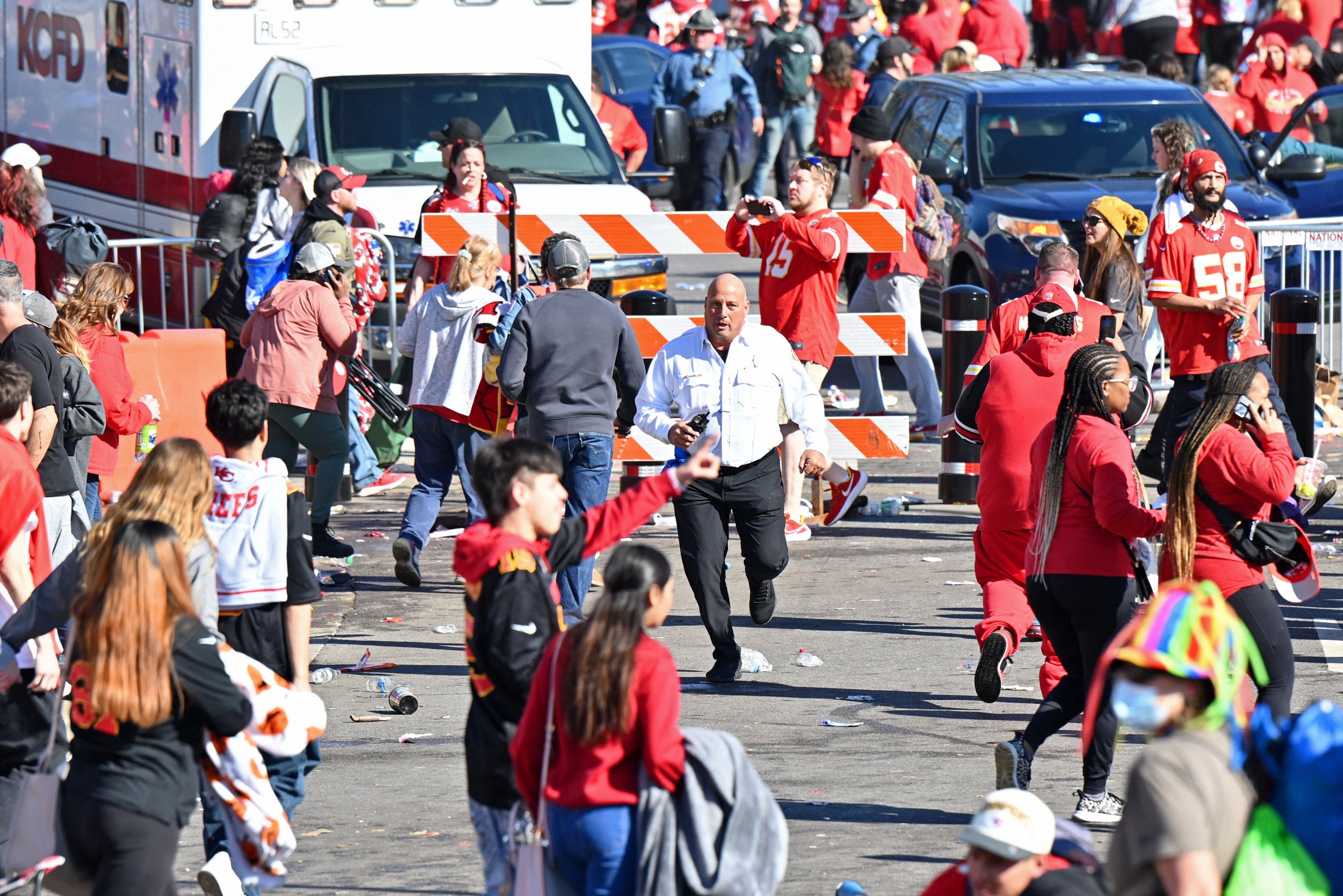 Panicked fans ran as law enforcement officers swarmed the area