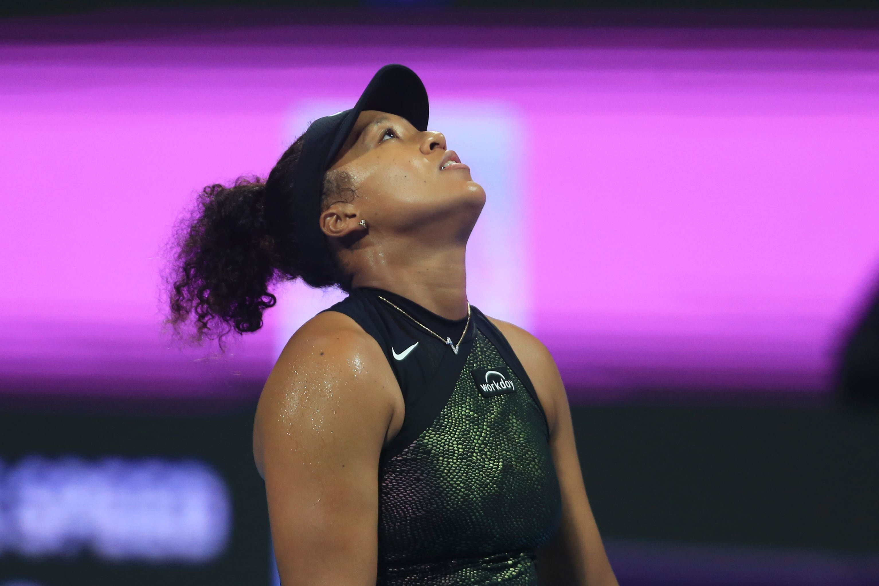 Naomi Osaka was beaten by Karolina Pliskova (Hussein Sayed/AP)