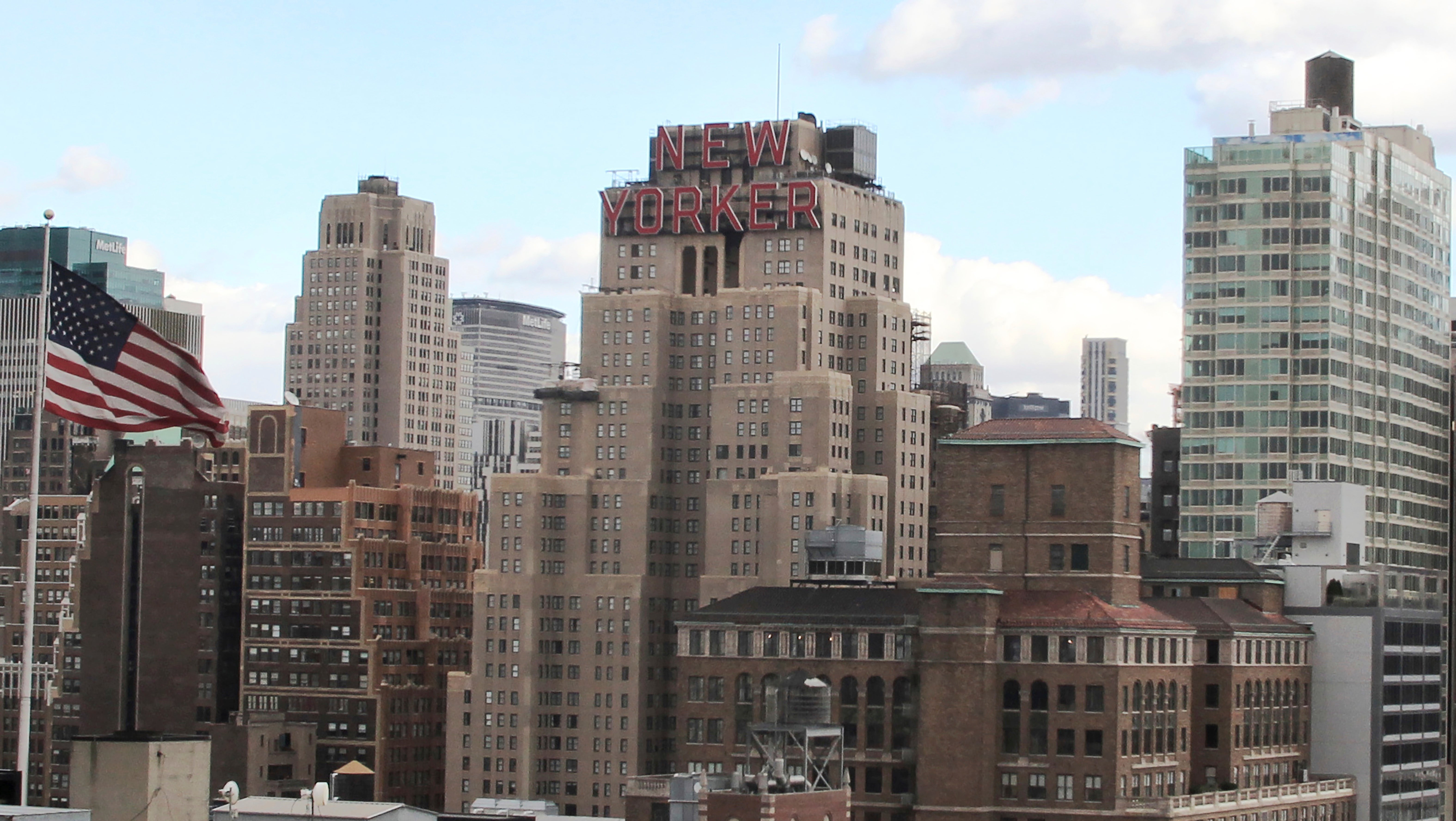 The New Yorker Hotel, center, is seen in New York, Nov. 8, 2013