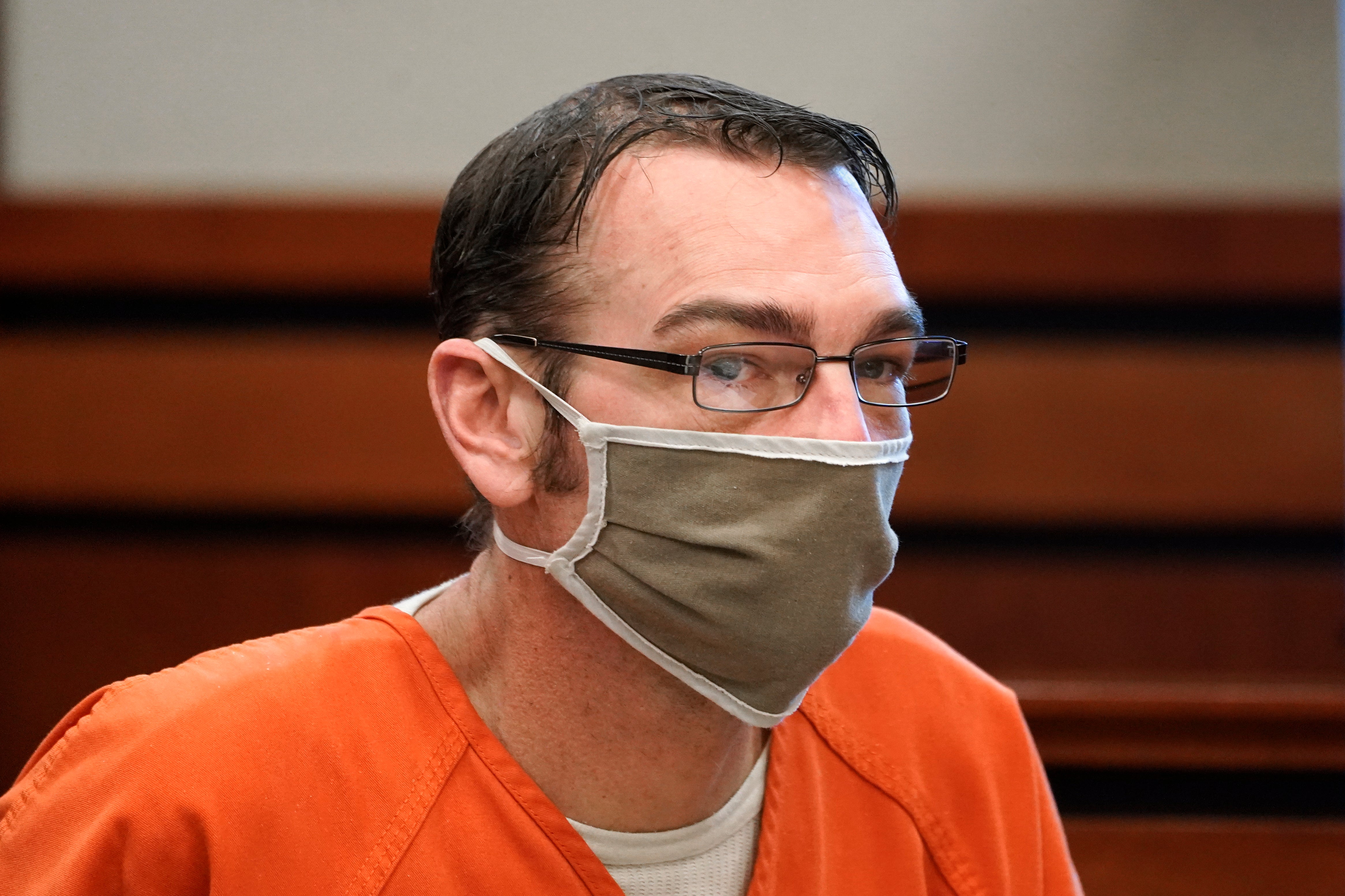 James Crumbley appears in court for a preliminary examination on involuntary manslaughter charges in Rochester Hills, Mich., Tuesday, Feb. 8, 2022.