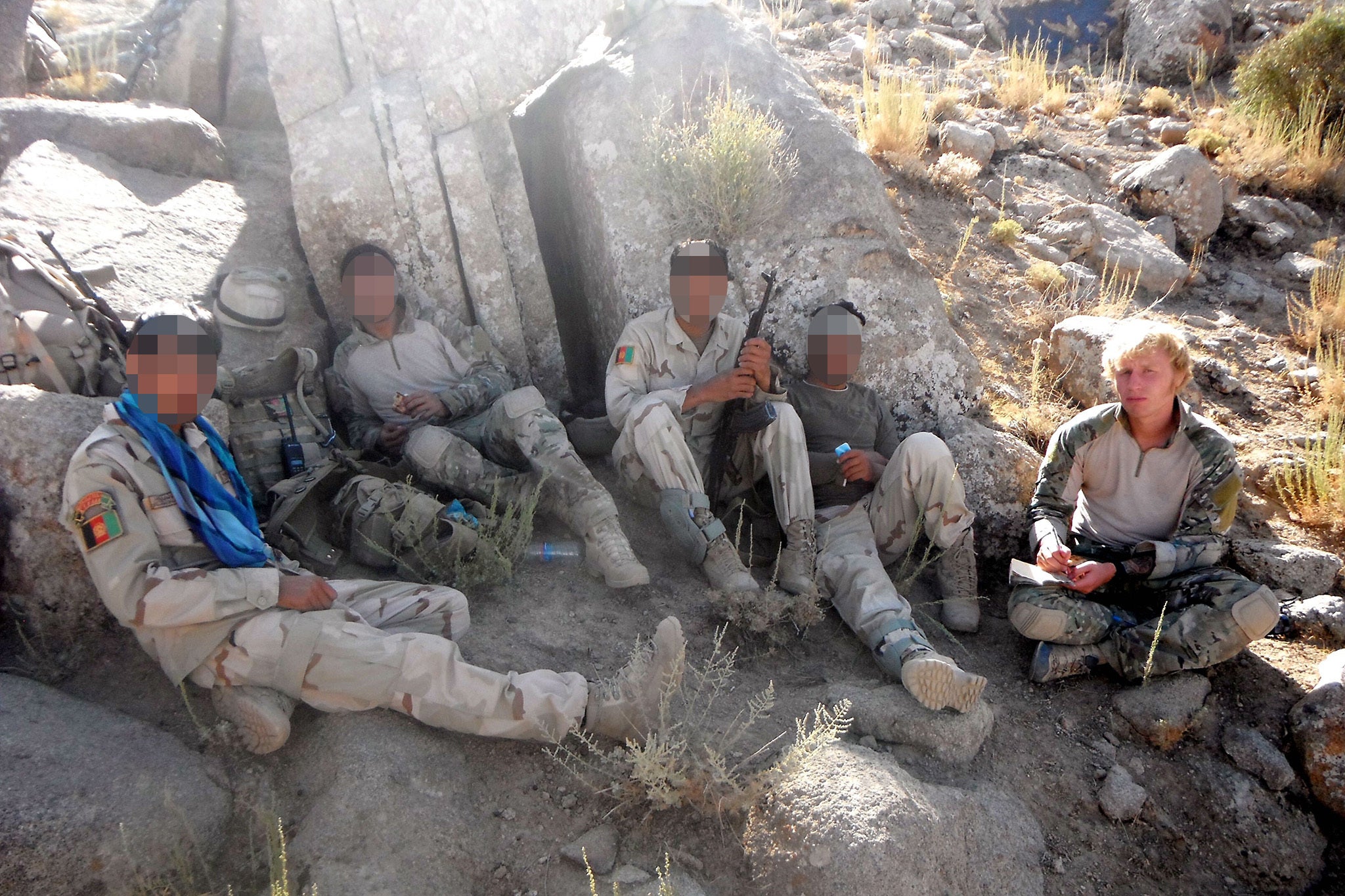 Alex (far right) pictured with colleagues on a reconnaissance mission