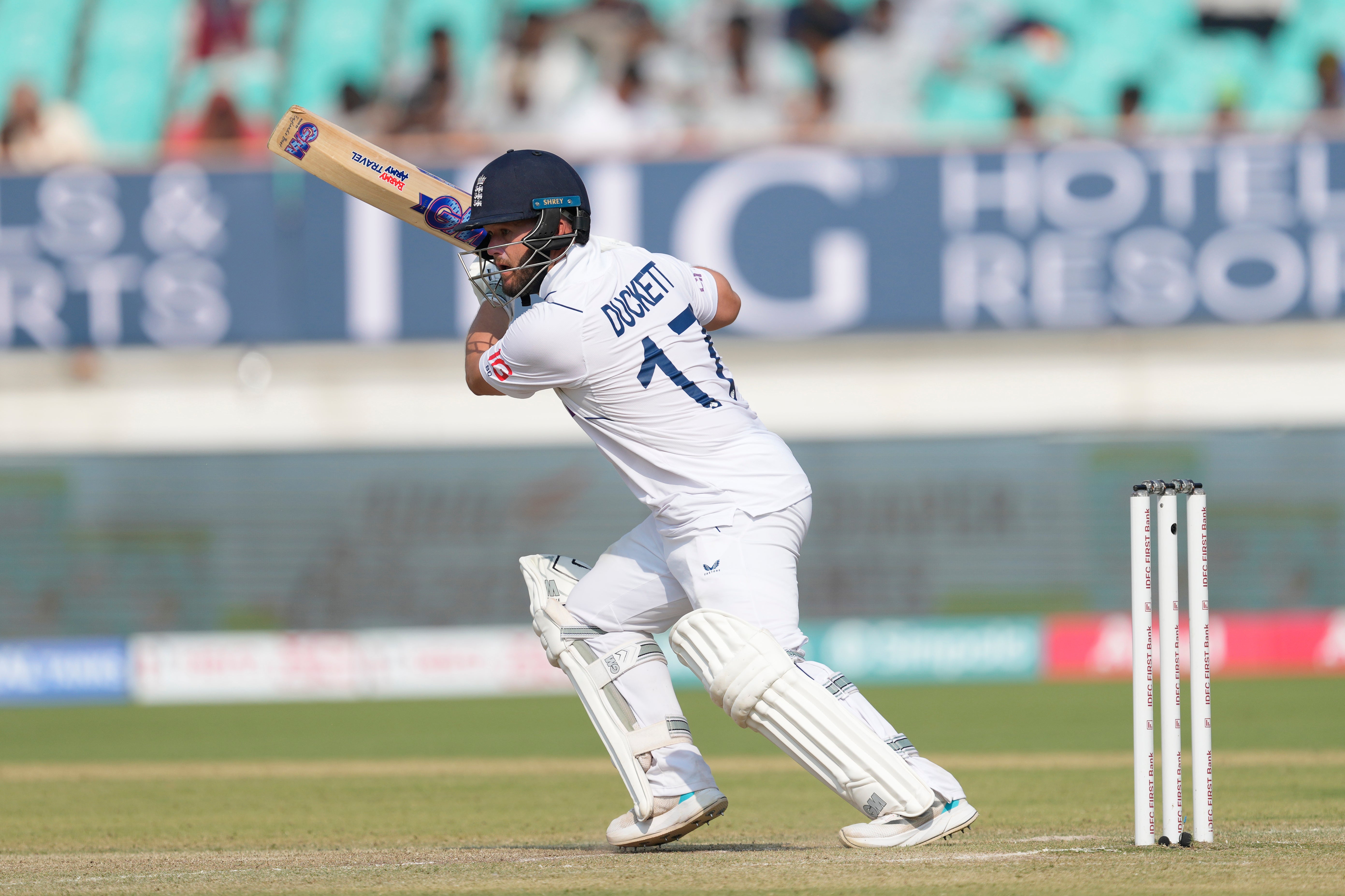 England's Ben Duckett accelerated rapidly after tea