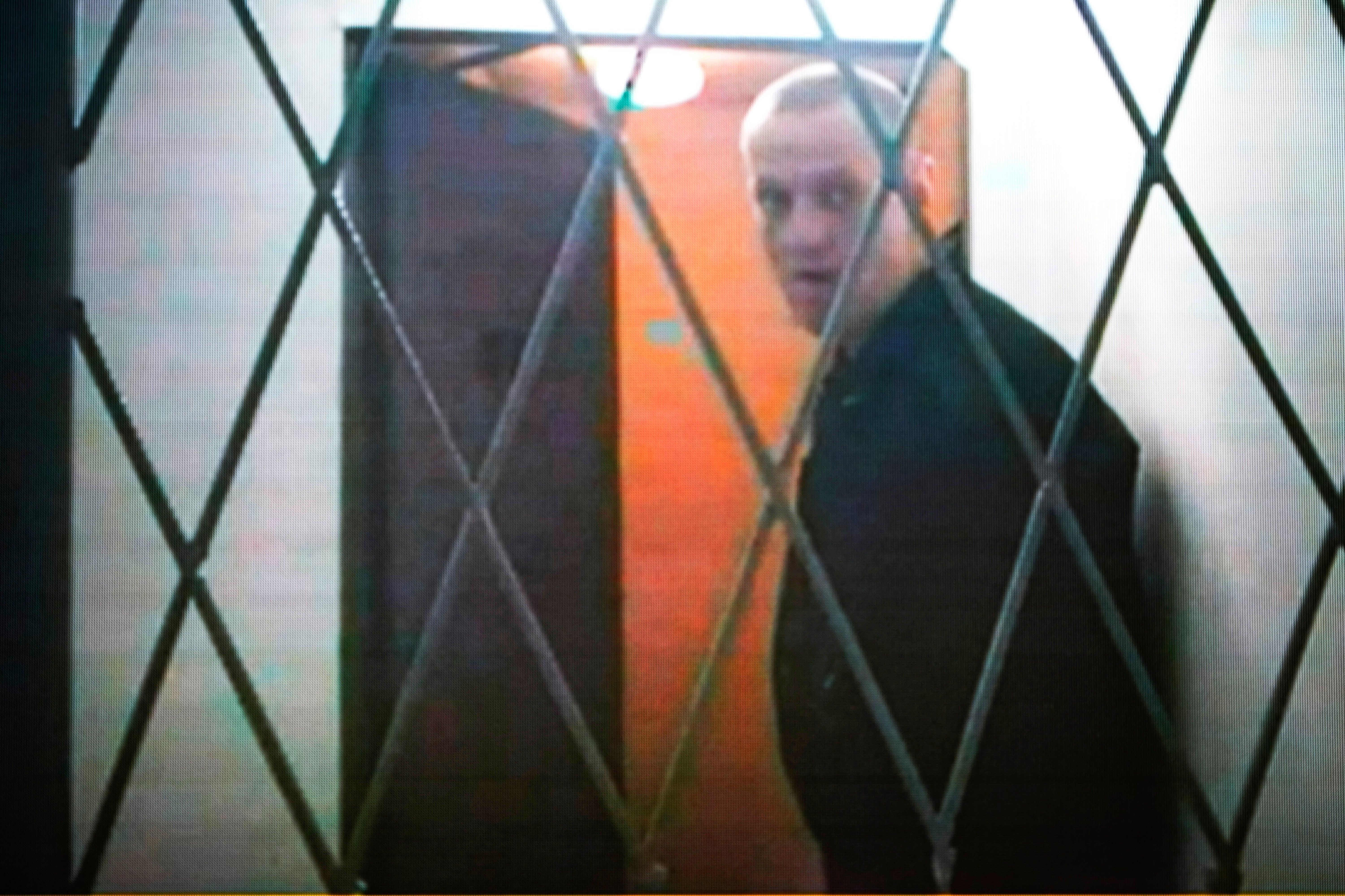 Navalny appears via a video link from the Arctic penal colony where he would later die