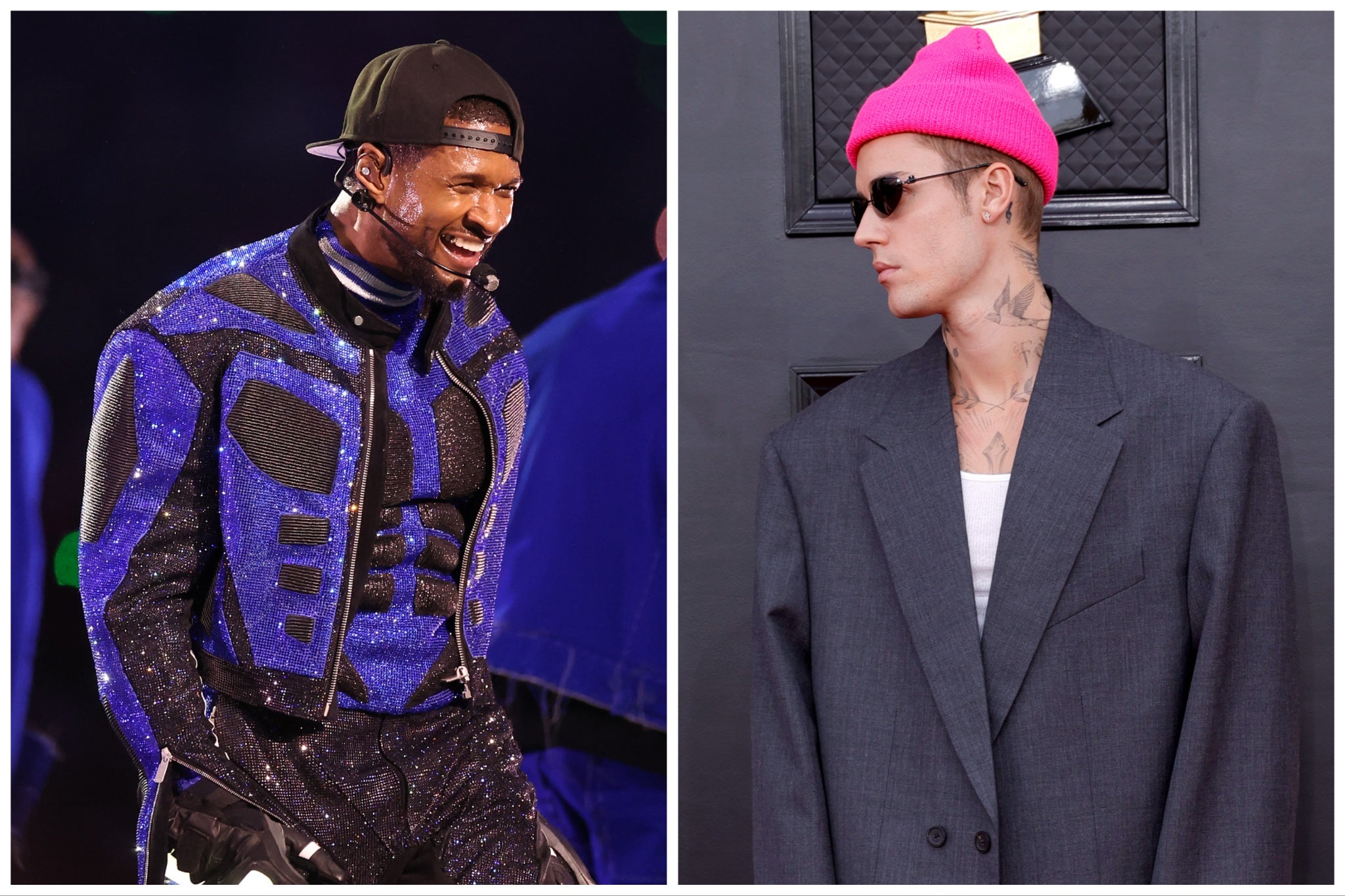 Usher (left) and Justin Bieber