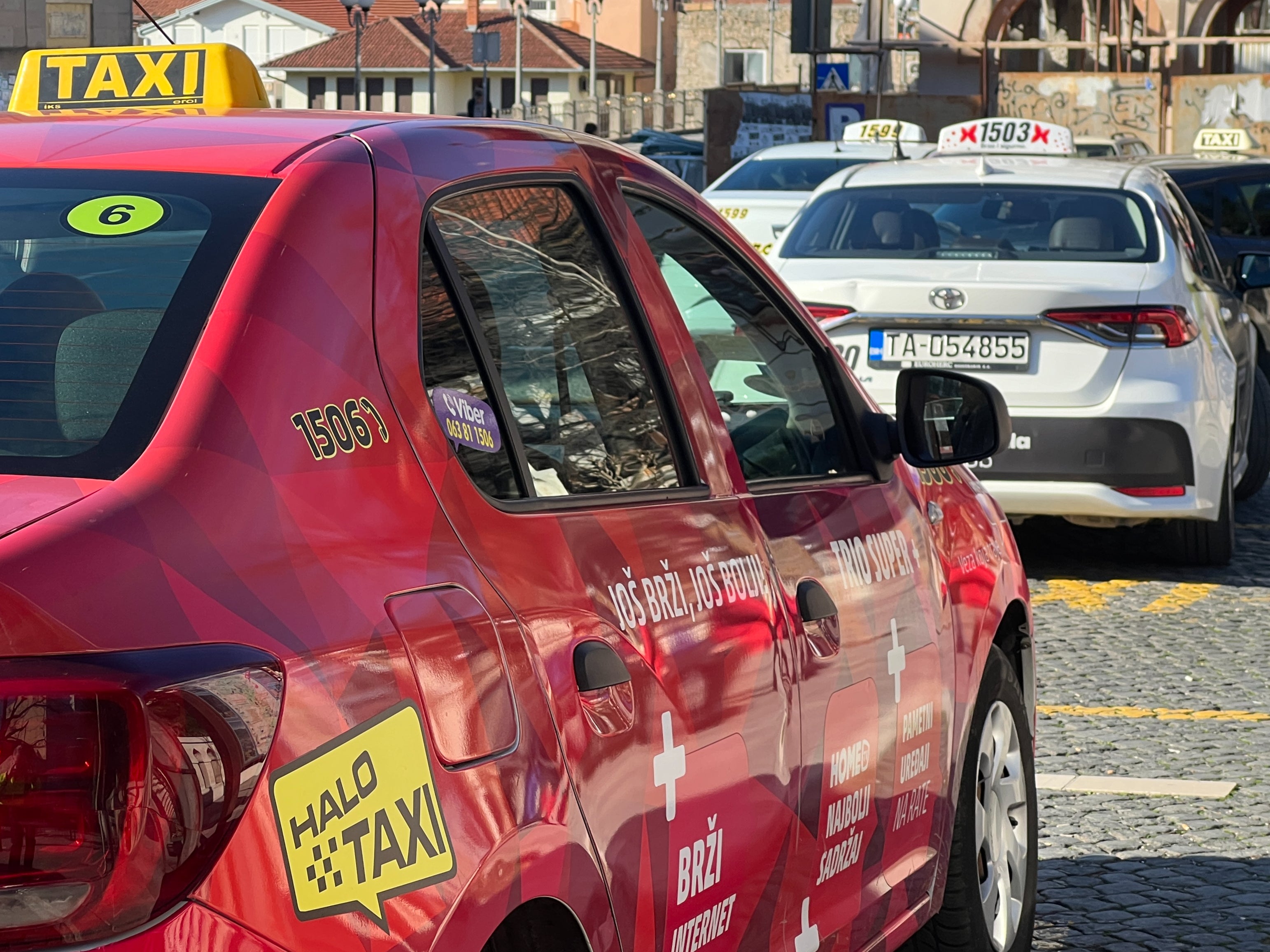 Fares fair? Taxis in Bosnia, some distance from Sarajevo airport