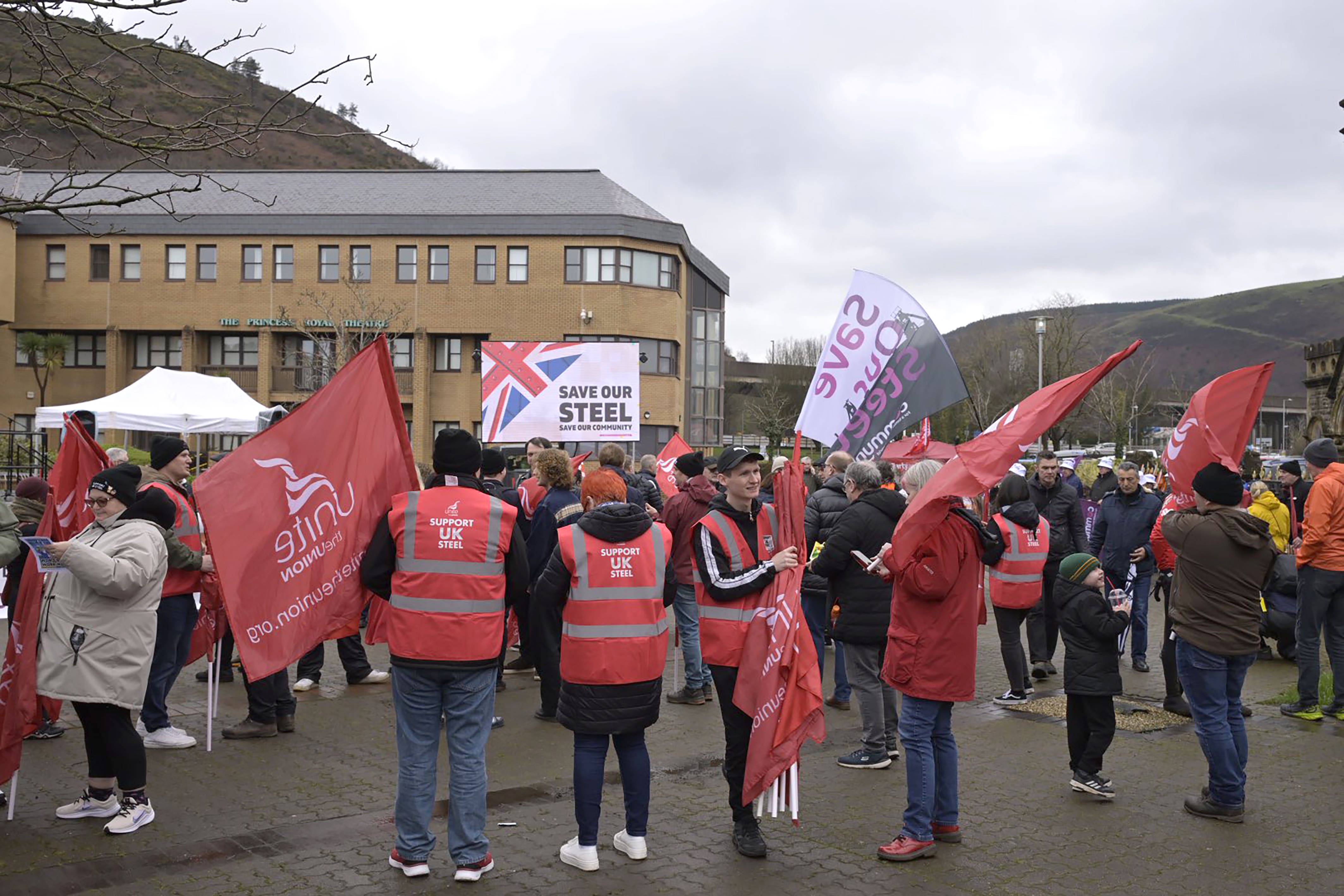 The rally is taking place in Port Talbot (Peter Jehle via X/PA)