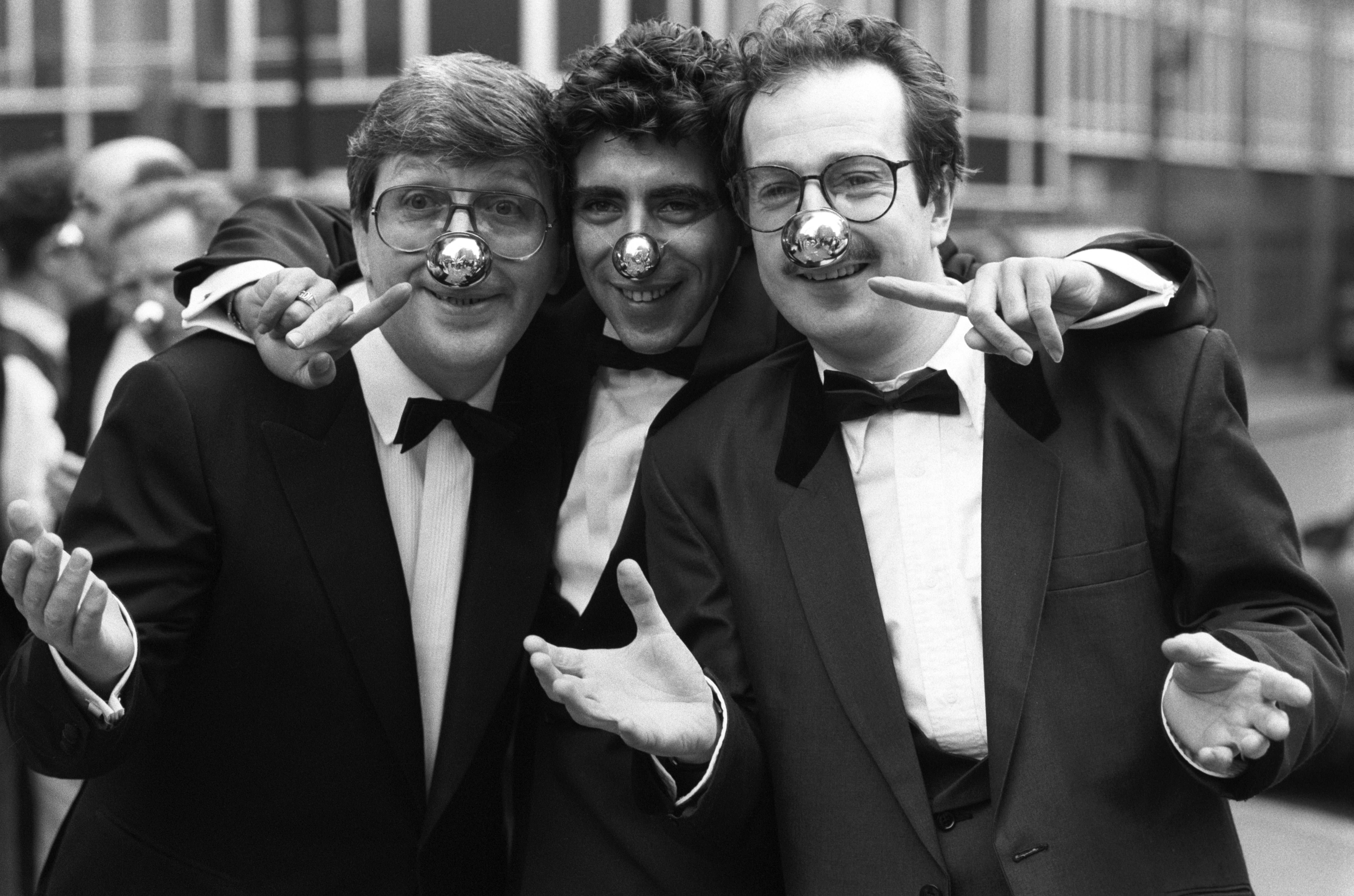 BBC radio DJs Simon Bates, Gary Davies and Steve Wright photographed in 1989