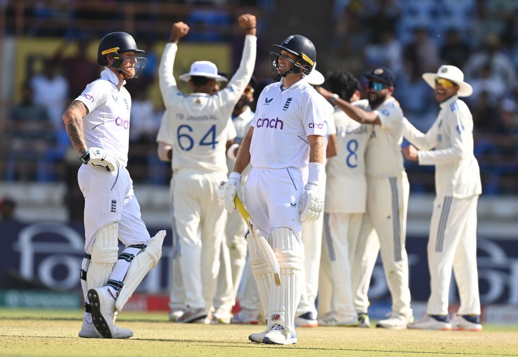 Joe Root trudges away after being given out lbw