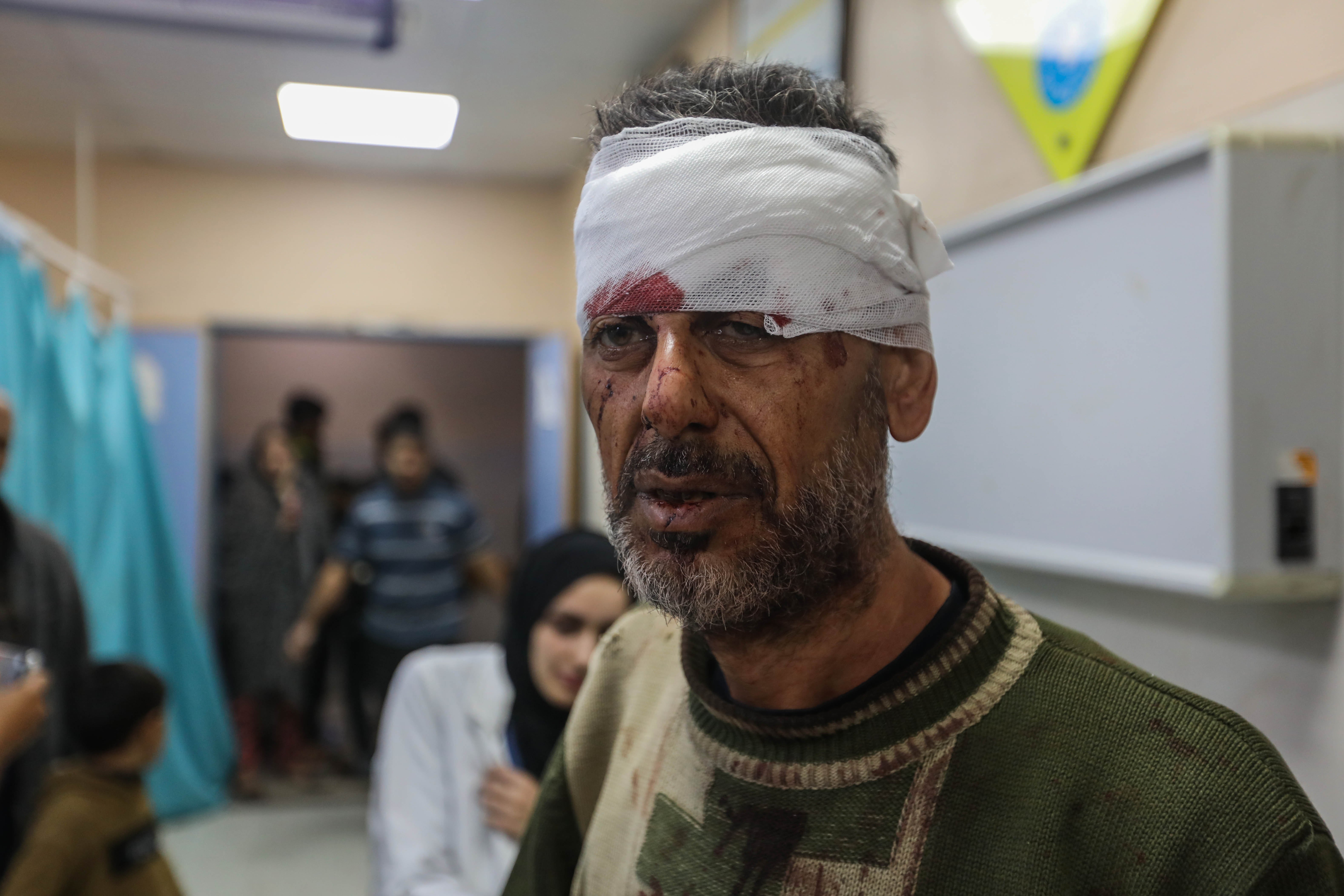 A Palestinian man is treated in Nasser hospital in December before the army takeover