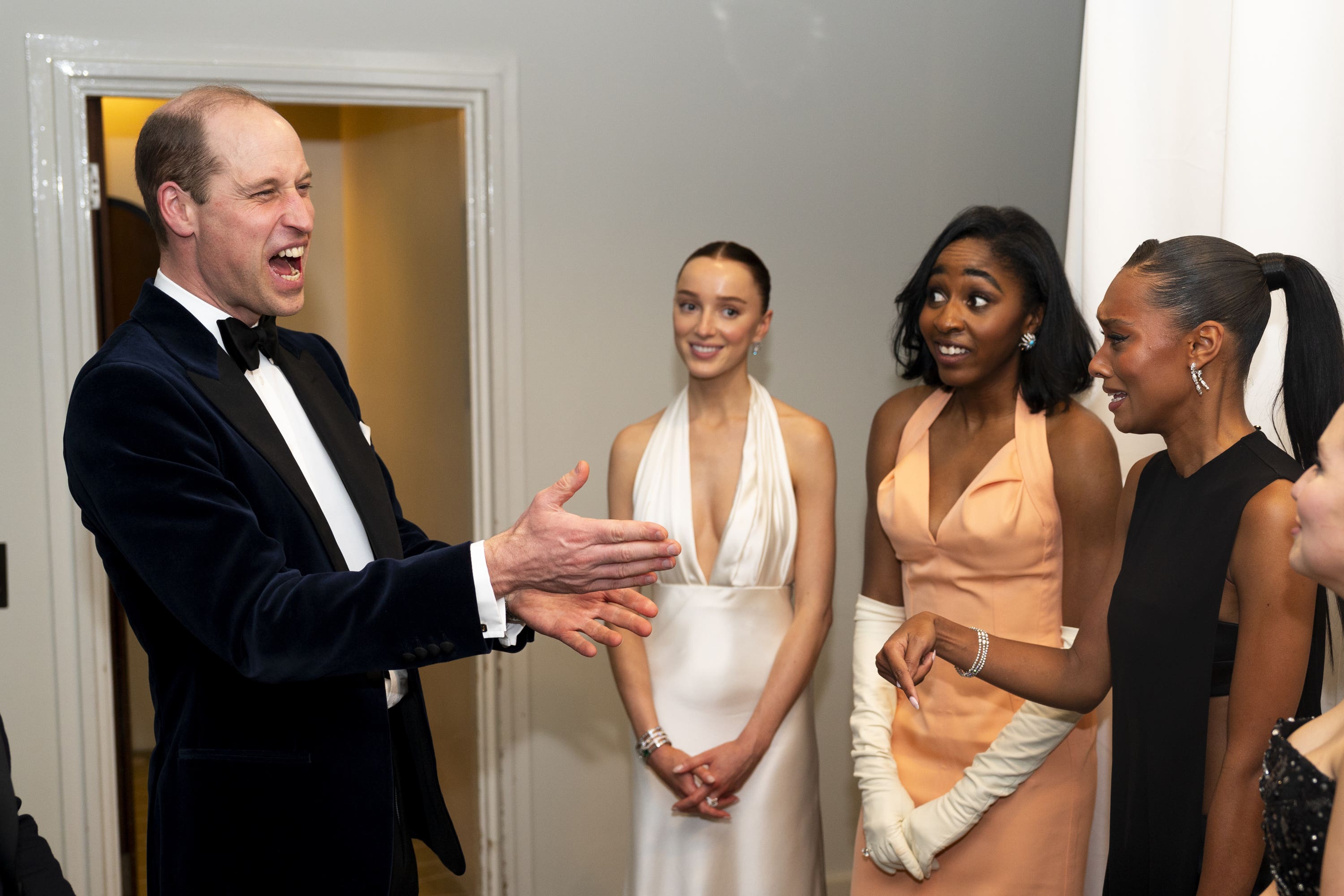 William praised the strength of competition while chatting with EE Rising Stars Phoebe Dynevor, Ayo Edebiri, Sophie Wilde and Mia McKenna Bruce (Jordan Pettitt/PA)