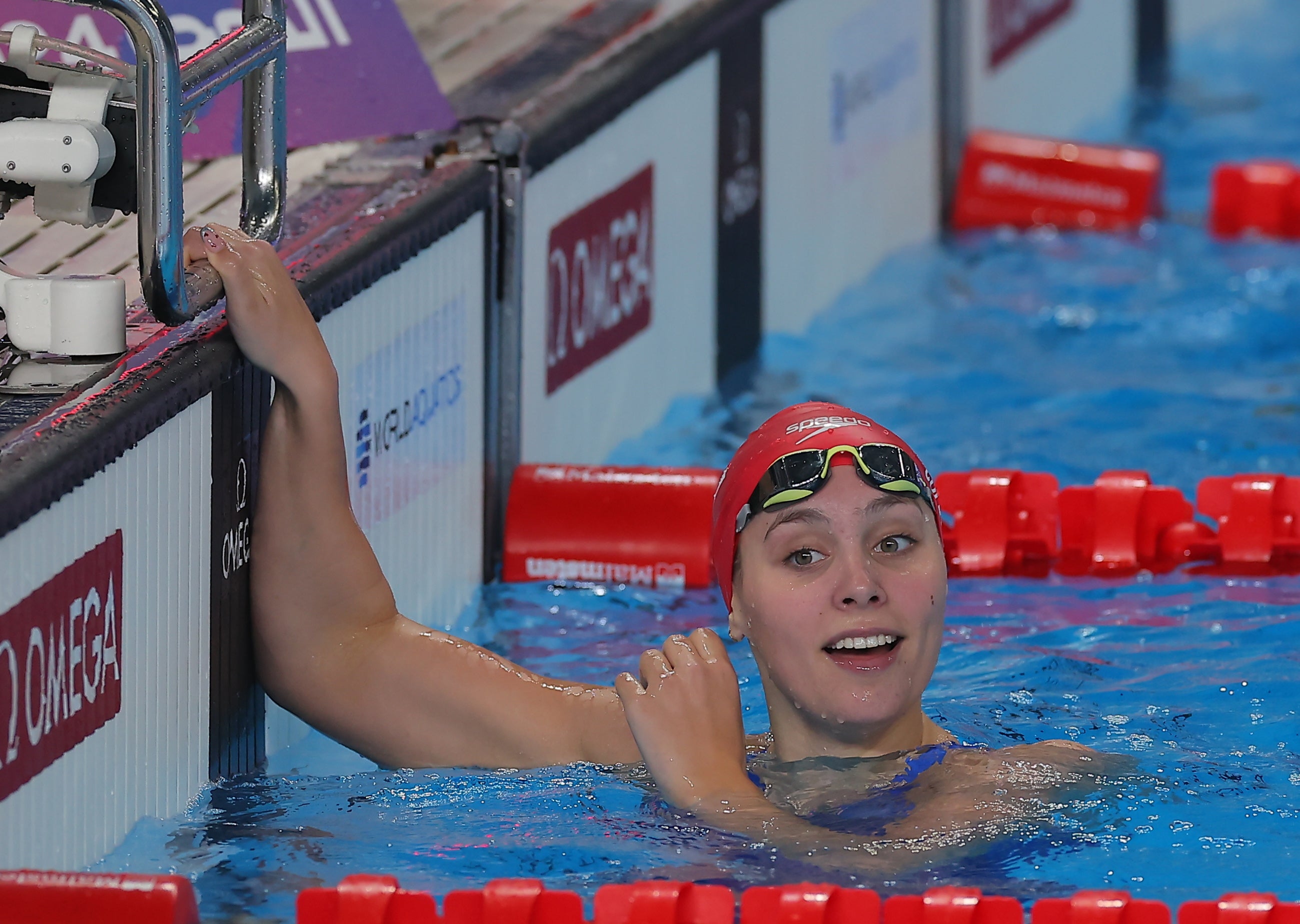 Freya Colbert of Britain celebrates winning the final