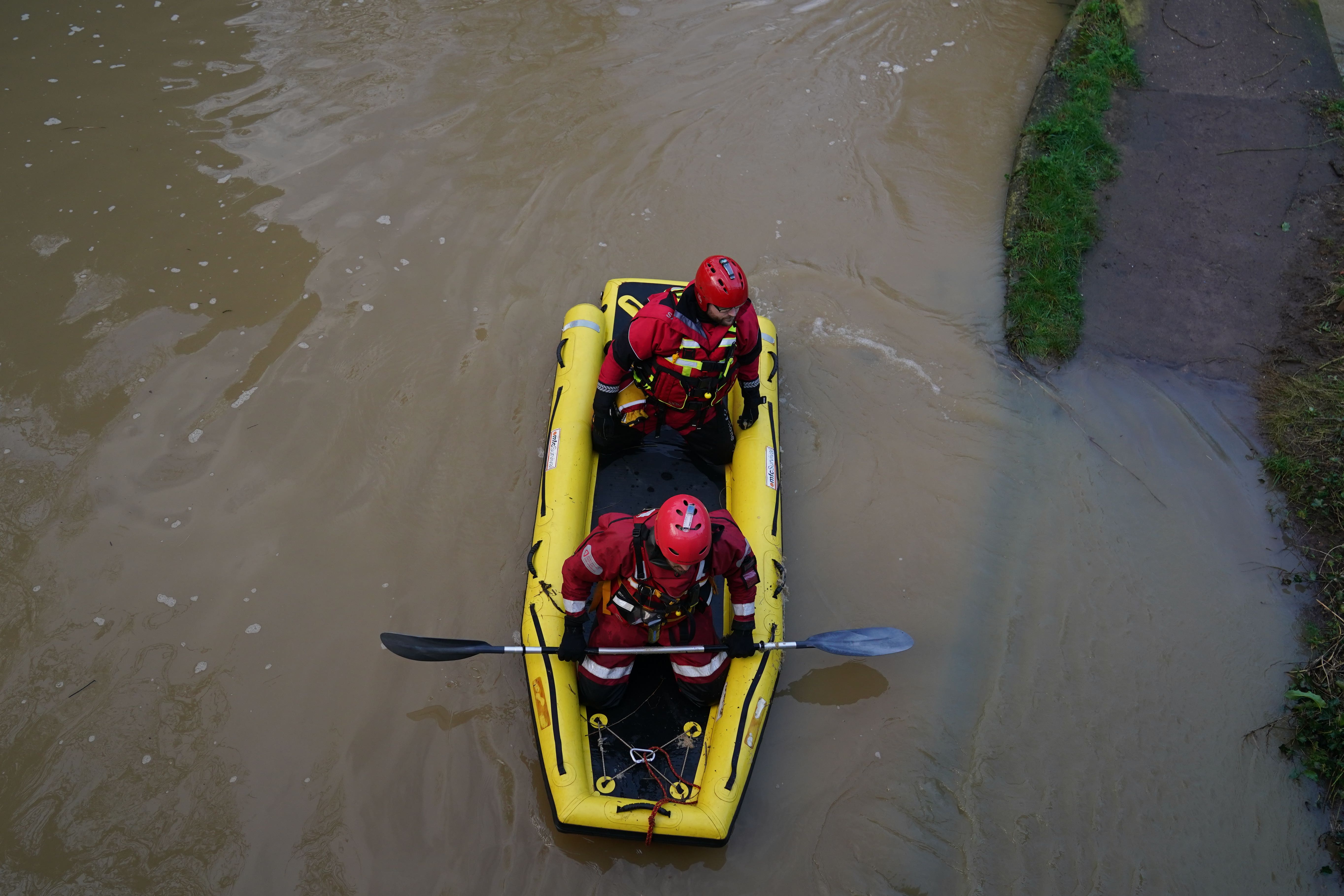 A search operation is under way on the River Soar in Leicester (Jacob King/PA)