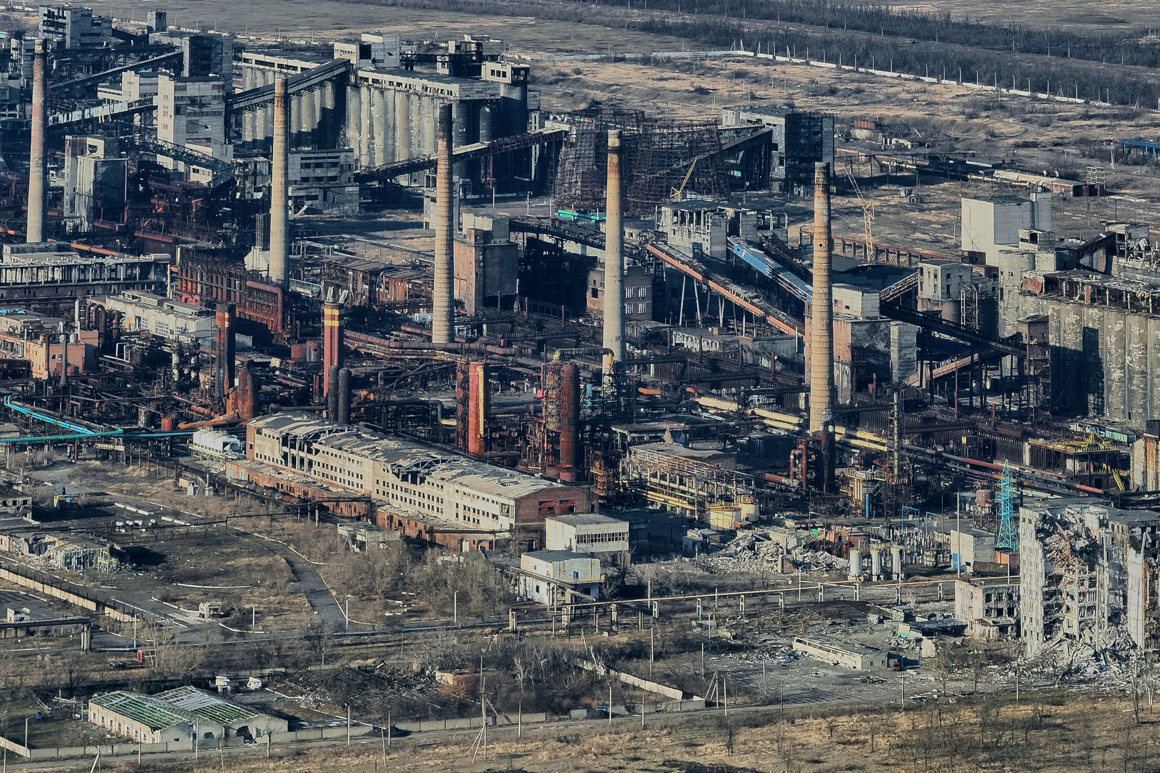 A general view of the Avdiivka Coke chemical plant on February 15, 2023 in Avdiivka district, Ukraine