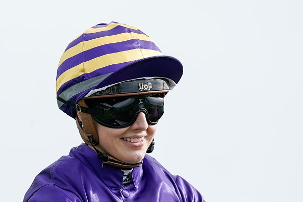 British jockey Saffie Osborne pictured at Newmarket Racecourse in September