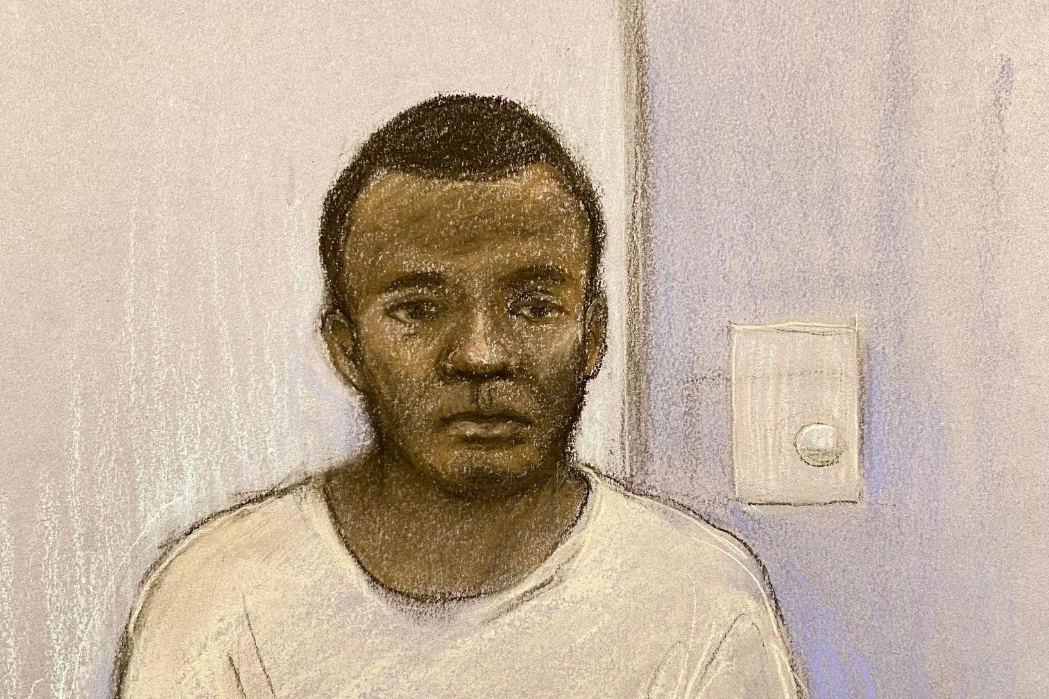 Court artist drawing of Ibrahima Bah (Elizabeth Cook/PA)