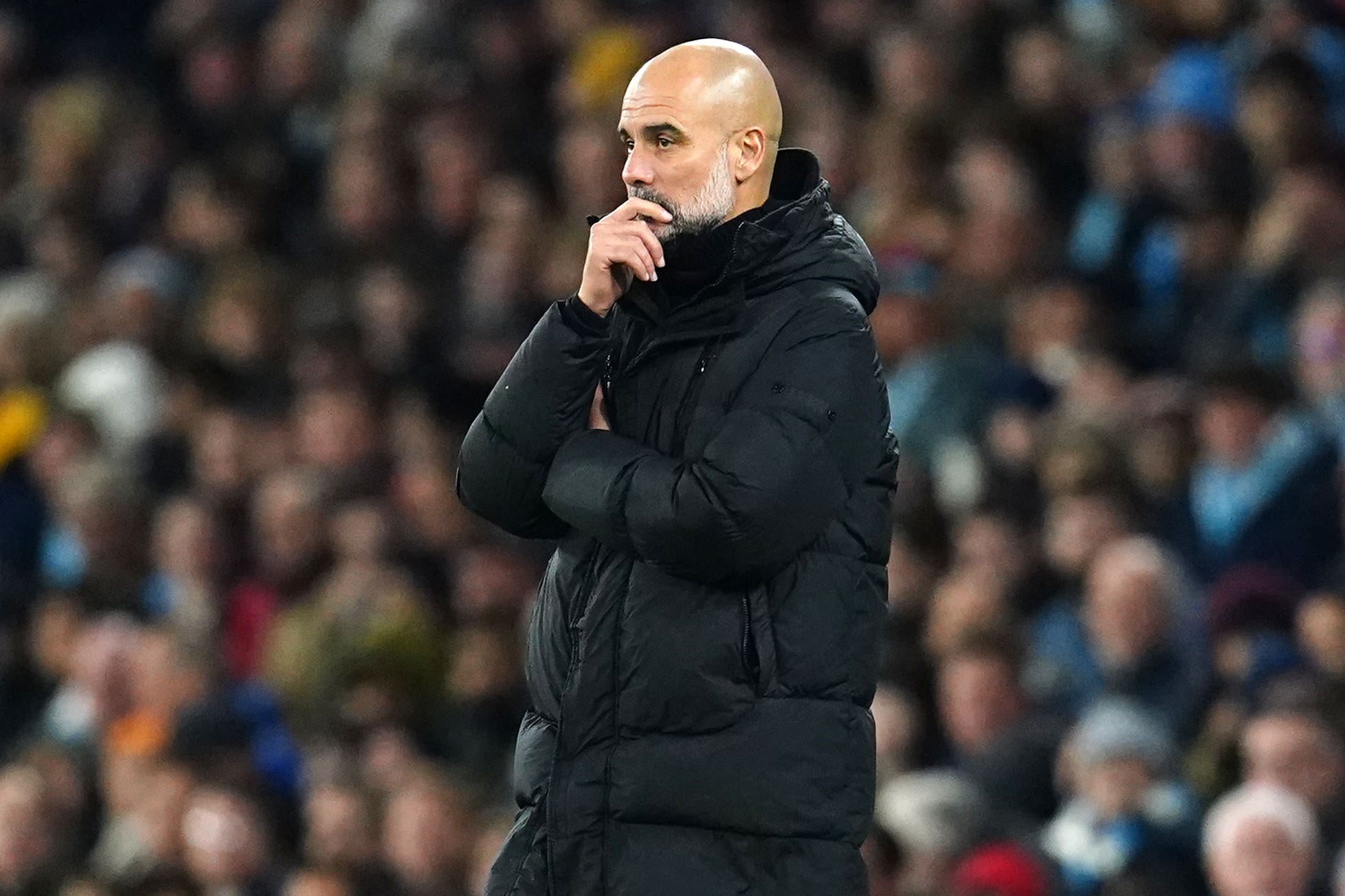 Pep Guardiola’s Manchester City drew 1-1 with Chelsea on Saturday (Nick Potts/PA)