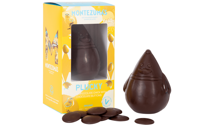 best vegan Easter egg review 2024 indybest Montezumas Plucky dark chocolate chick with button