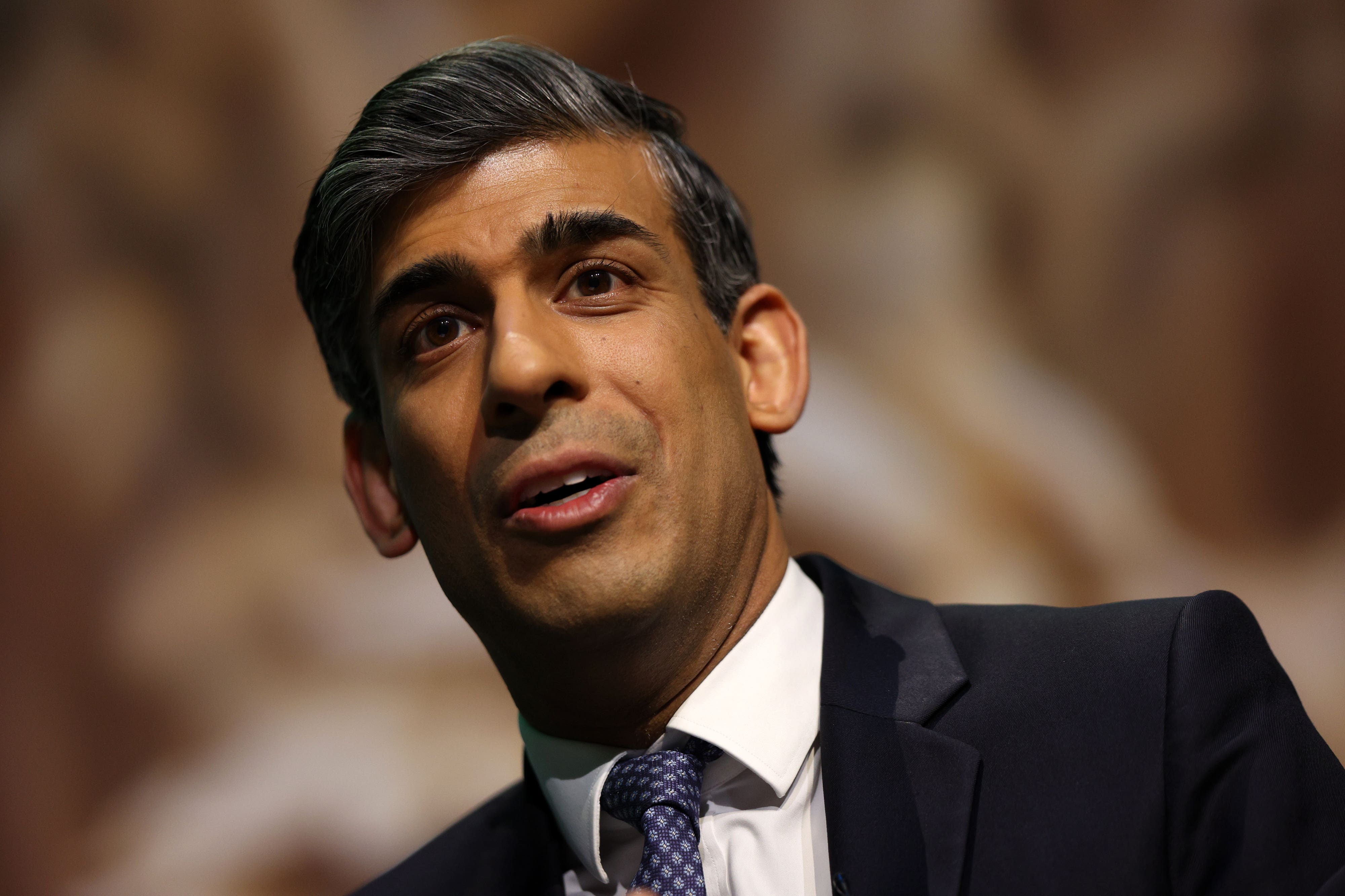 Prime Minister Rishi Sunak speaking during the National Farmers’ Union annual conference (Adrian Dennis/PA)