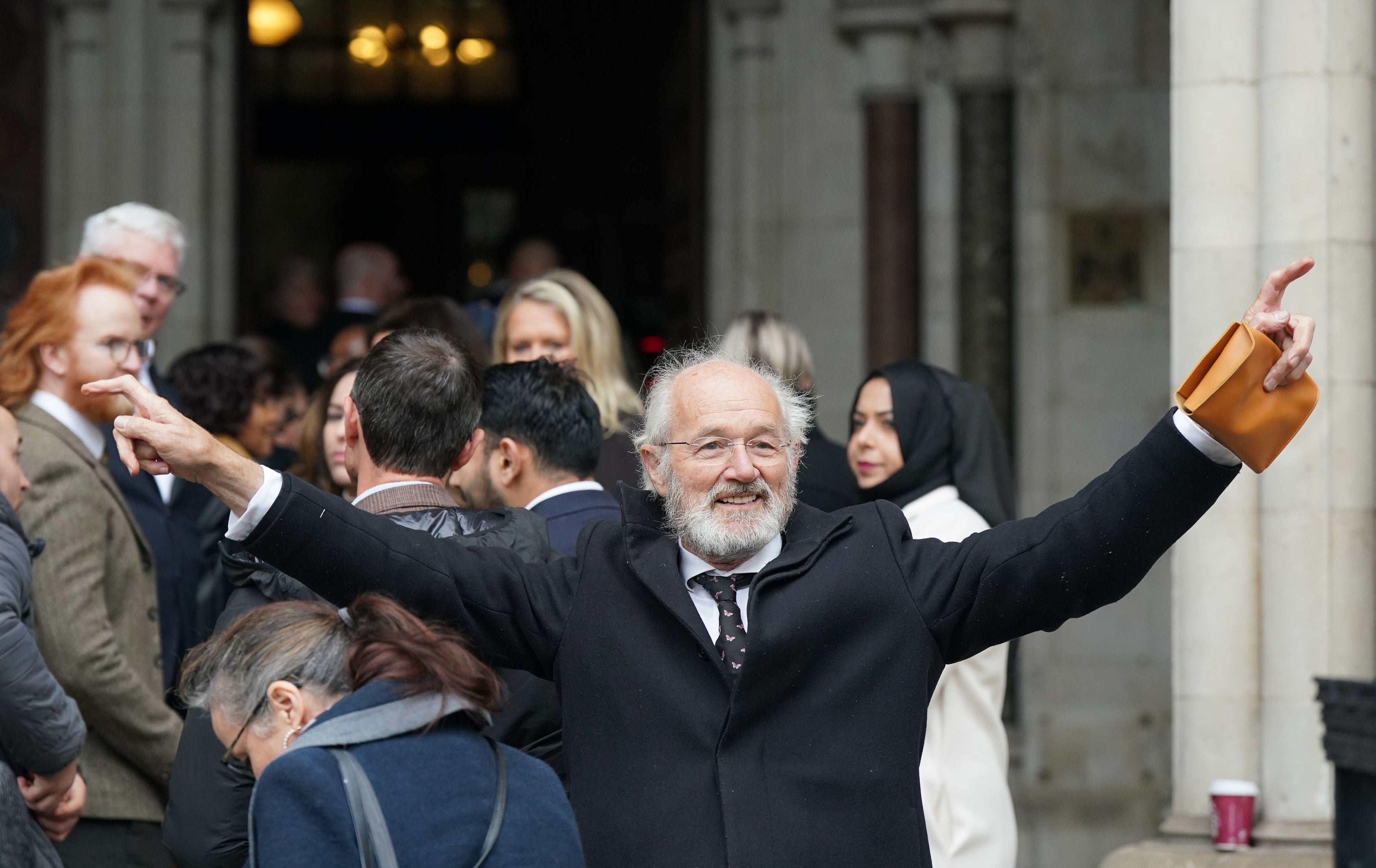 Julian Assange's father John Shipton outside the Royal Courts Of Justice in London