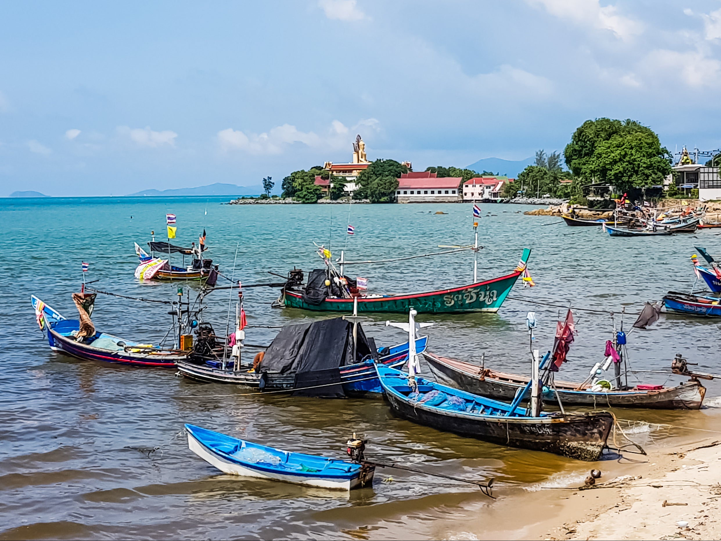 Bangrak Beach with Koh Samui’s Big Buddha in the distance